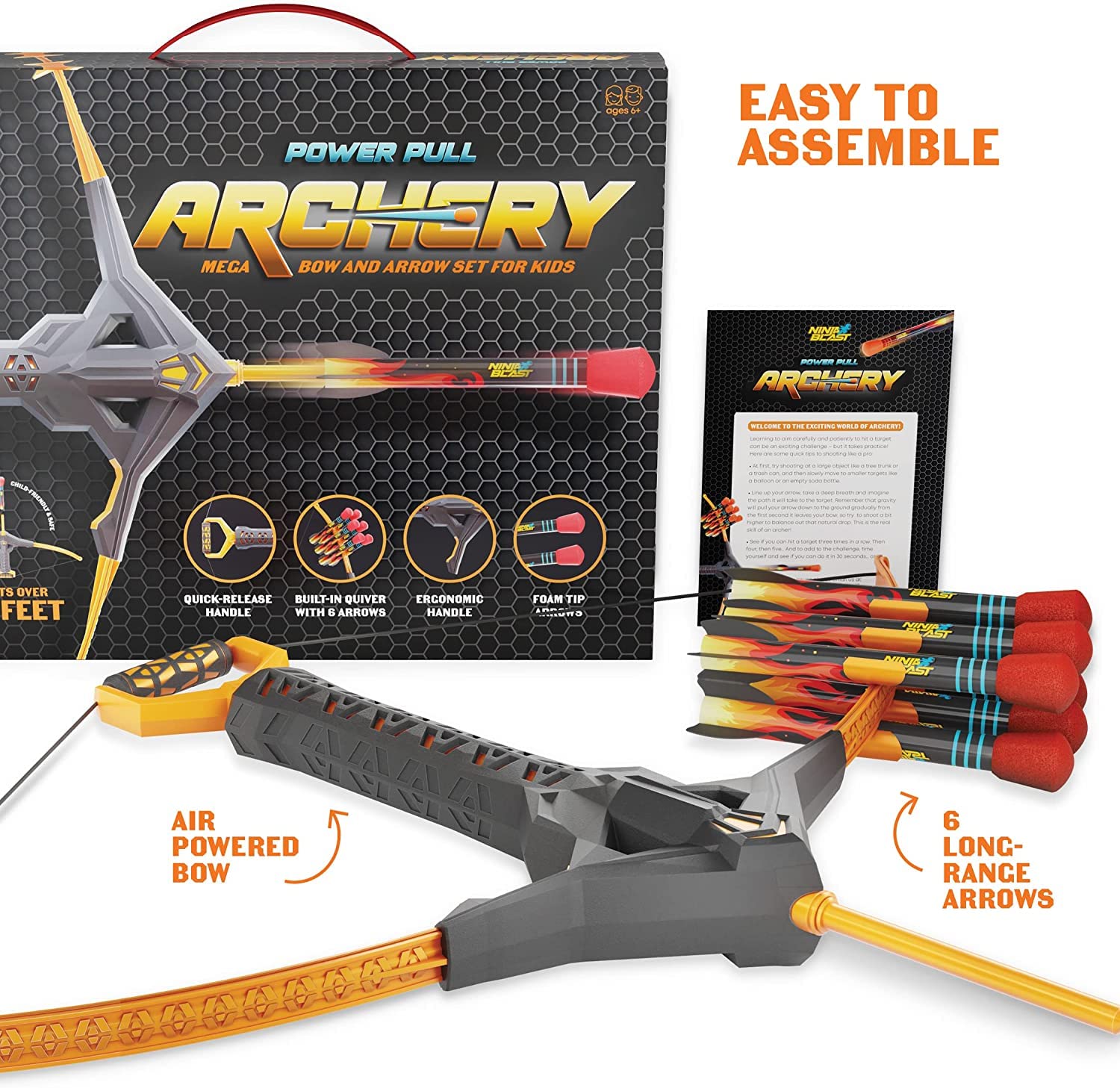 Kids Bow and Arrow Archery Set - Coolest Toys for Boys Age 6, 7, 8, 9, 10, 11 & 12 Year Old Boy Gifts - Cool Boy Toys Birthday Gift - Best Outdoor Kid Sports Play Toy