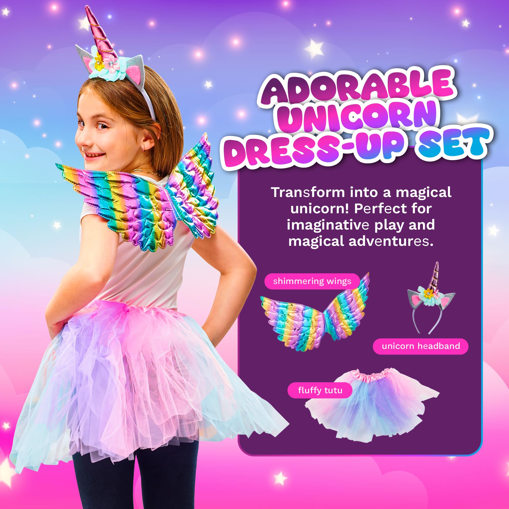 Greenbo Unicorns Toys for Girls Age 4-6 - Includes Multifunctional Unicorn Gifts, Painting Kit Crafts for Kids, and Unicorn Dress - Fun and Engaging Birthday Gifts for Girls Ages 3, 4, 5, 6, and Up