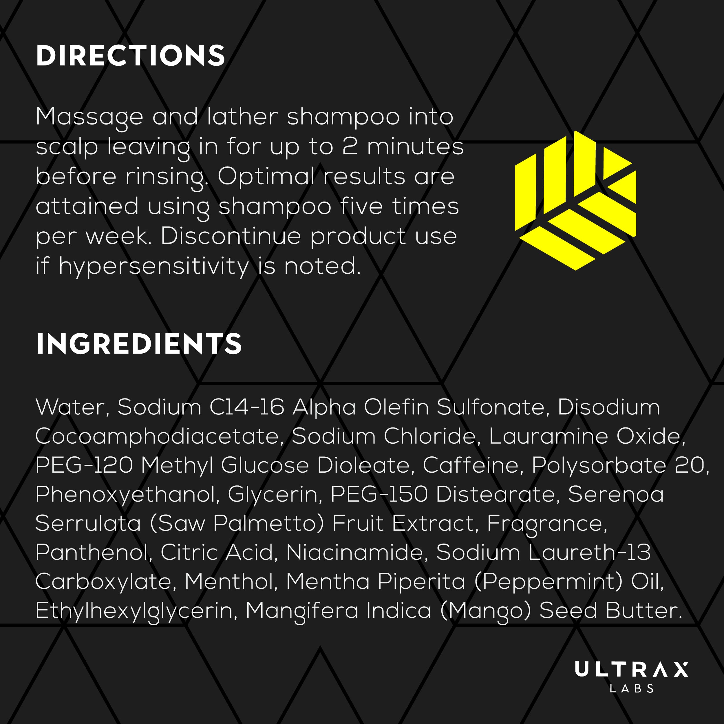 Ultrax Labs Hair Thickening Shampoo for Thinning Hair and Hair Loss - Hair Surge 8 oz for Women and Men - Powered with Caffeine and Saw Palmetto