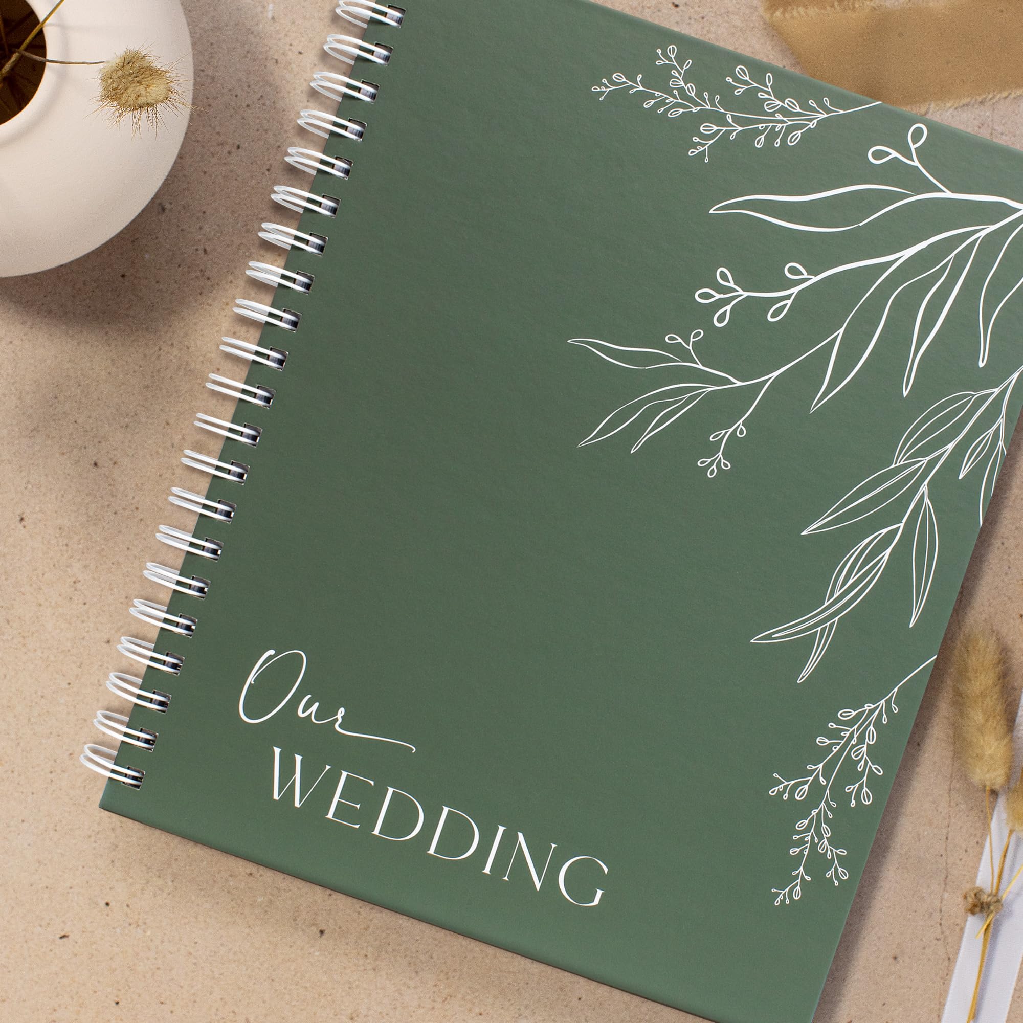 Beautiful Minimalistic Wedding Planner Book and Organizer - Enhance Excitement and Makes Your Countdown Planning Easy - Unique Engagement Gift for Newly Engaged Couples, Future Brides and Grooms