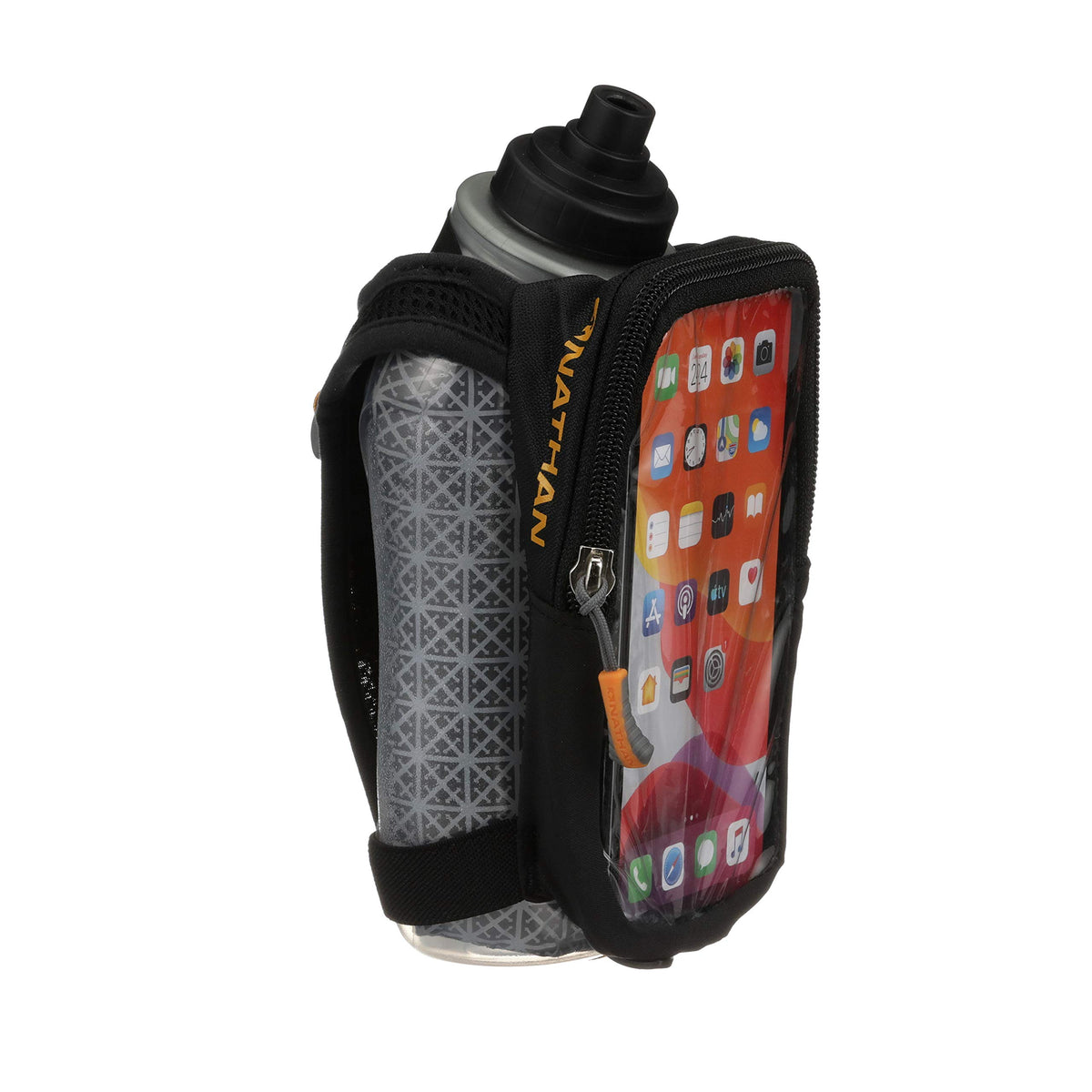 Nathan SpeedView Flask, Handheld Water Bottle & Phone Case Holder, Insulated for Running & Walking, 18oz