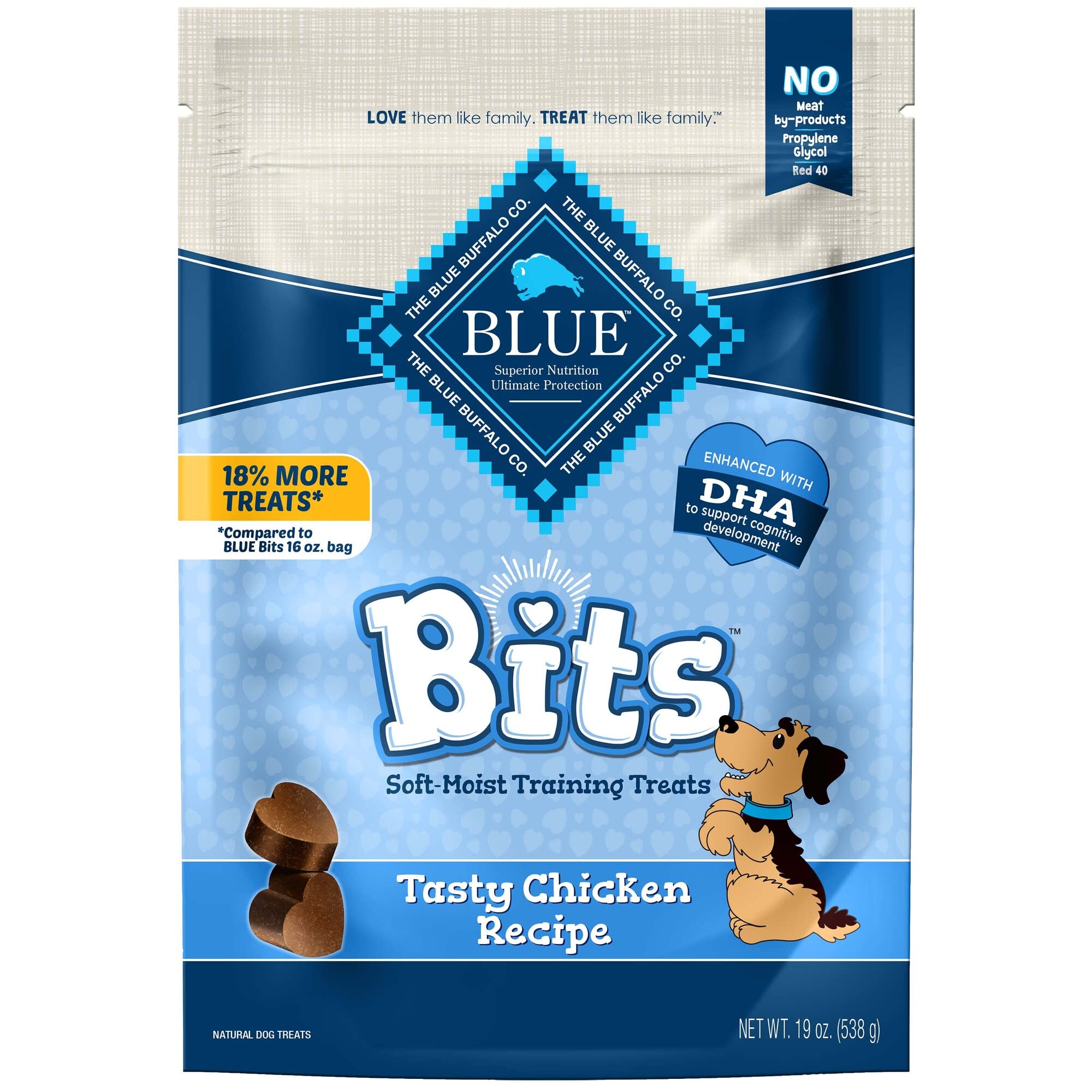 Blue Buffalo BLUE Bits Natural Soft-Moist Training Dog Treats, Chicken Recipe 19-oz Bag