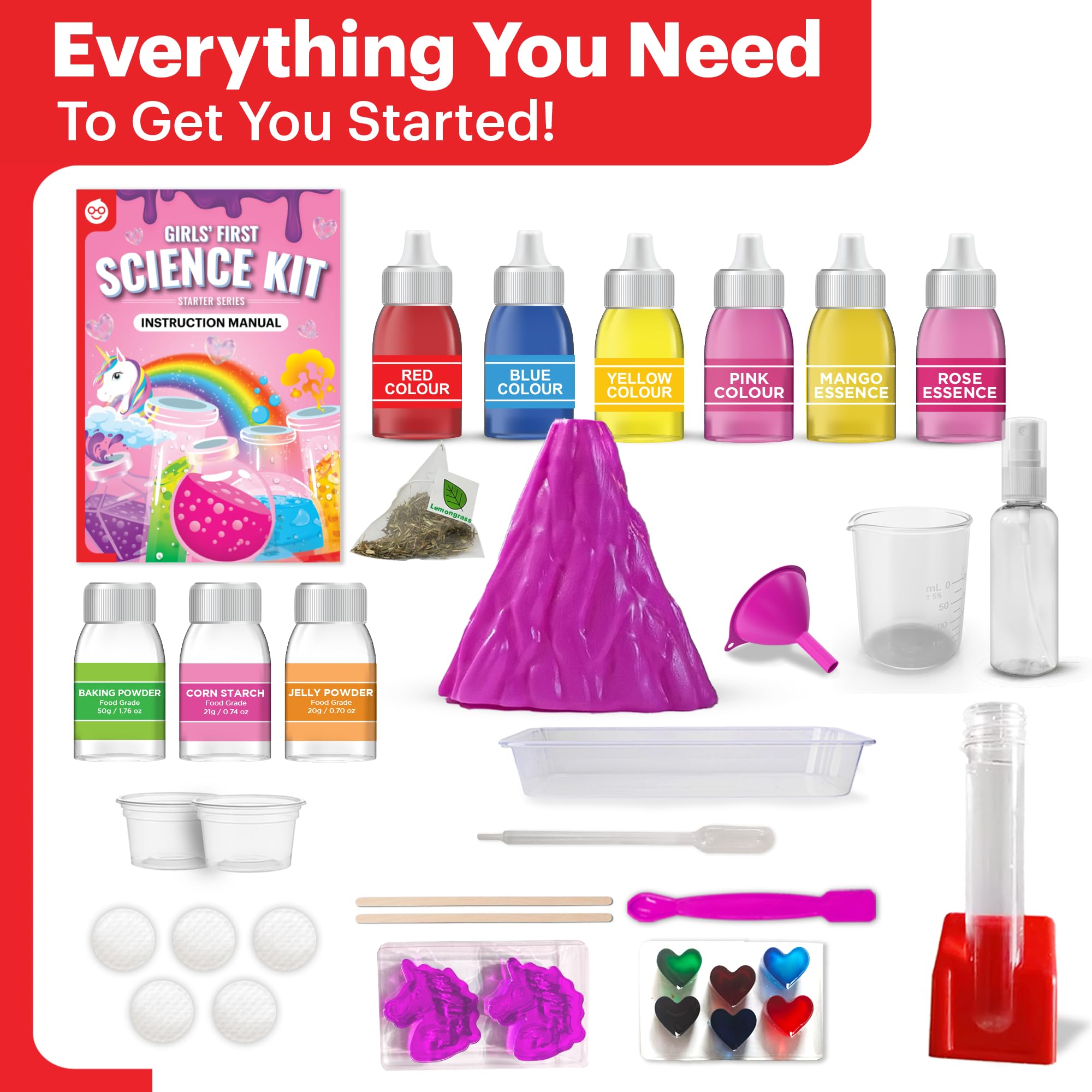 Doctor Jupiter Girls’ First Science Kit for Kids Ages 4-5-6-7-8-9-10-11-12 | Birthday Gift Ideas for 4+ Year Old Girls | STEM Learning & Educational Toys | 50+ Experiments Starter Science Series