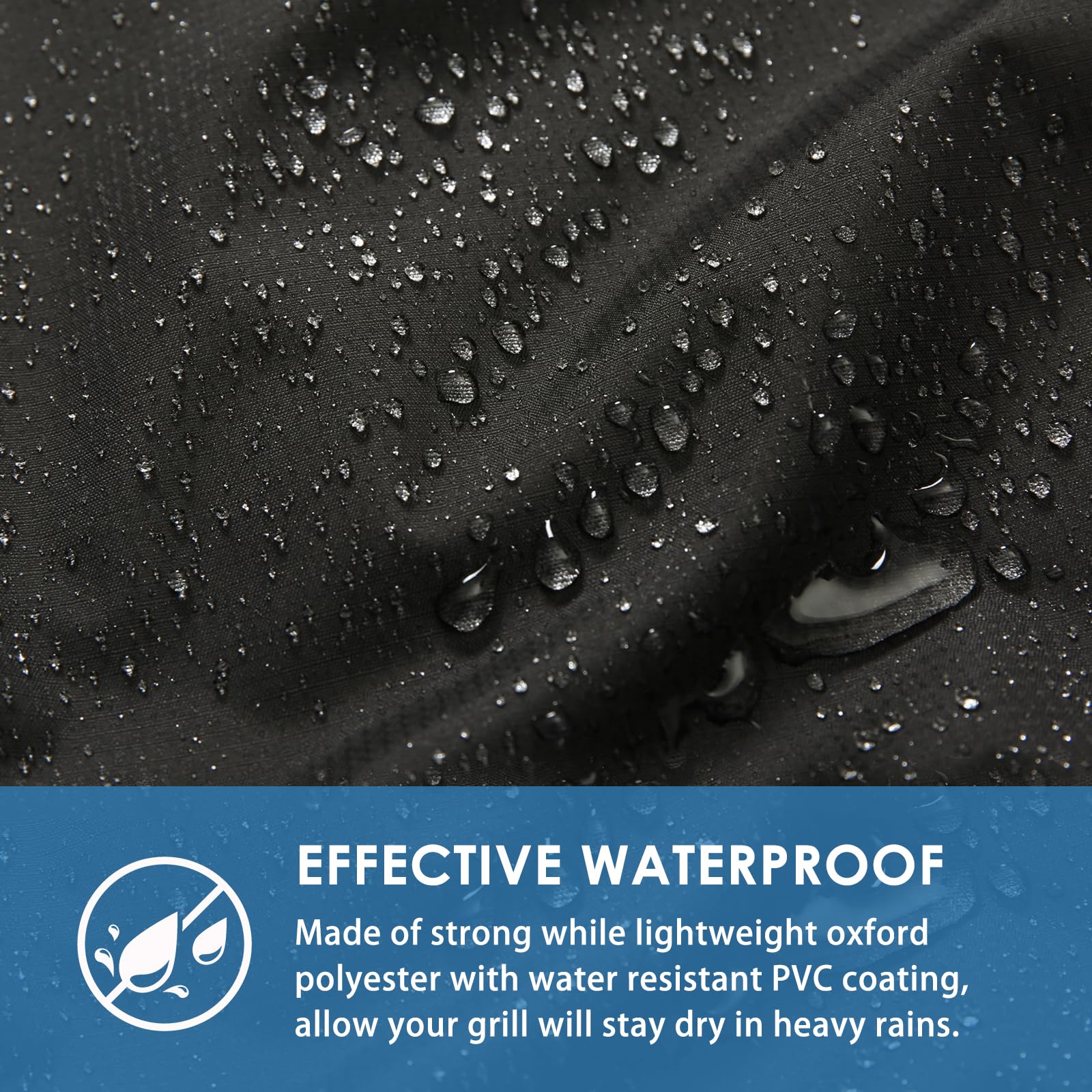 Blackhoso 69" Waterproof 600D Grill Cover Fits for Cuisinart CGWM-085 Series Pellet Grill Parts, Heavy Duty Grill Cover Anti-UV, Fade Resistant, Murable Rip-Resistant Polyester, 69" x 23" x 45"
