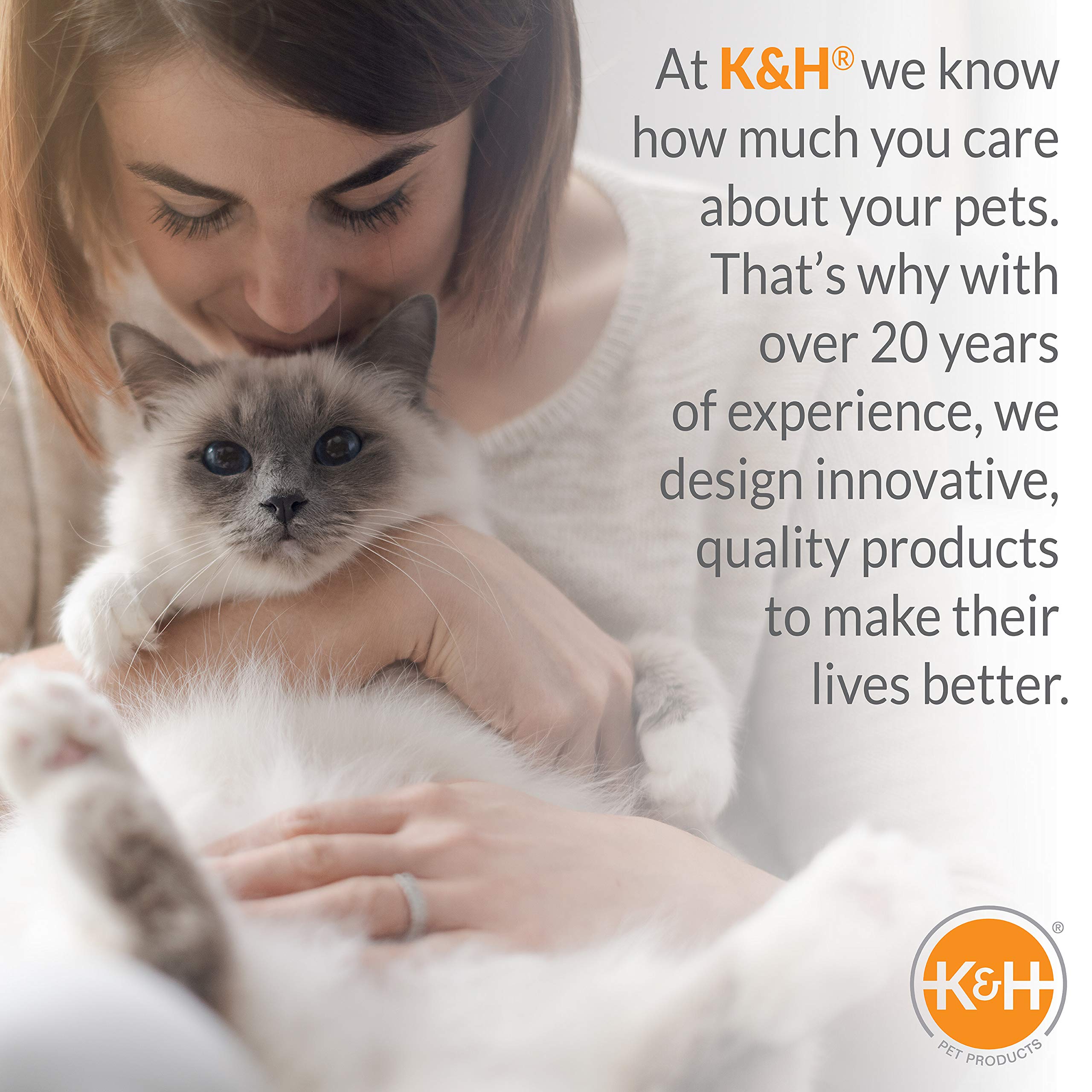 K&H Pet Products Heated Cat Bed for Large Cats Indoor, Thermo-Pet Nest 2-in-1 Heated Pet Cave Tent & Cuddler Warming Bed, Waterproof Heater, Machine Washable, Safety Listed - Small 18 X 15in Gray
