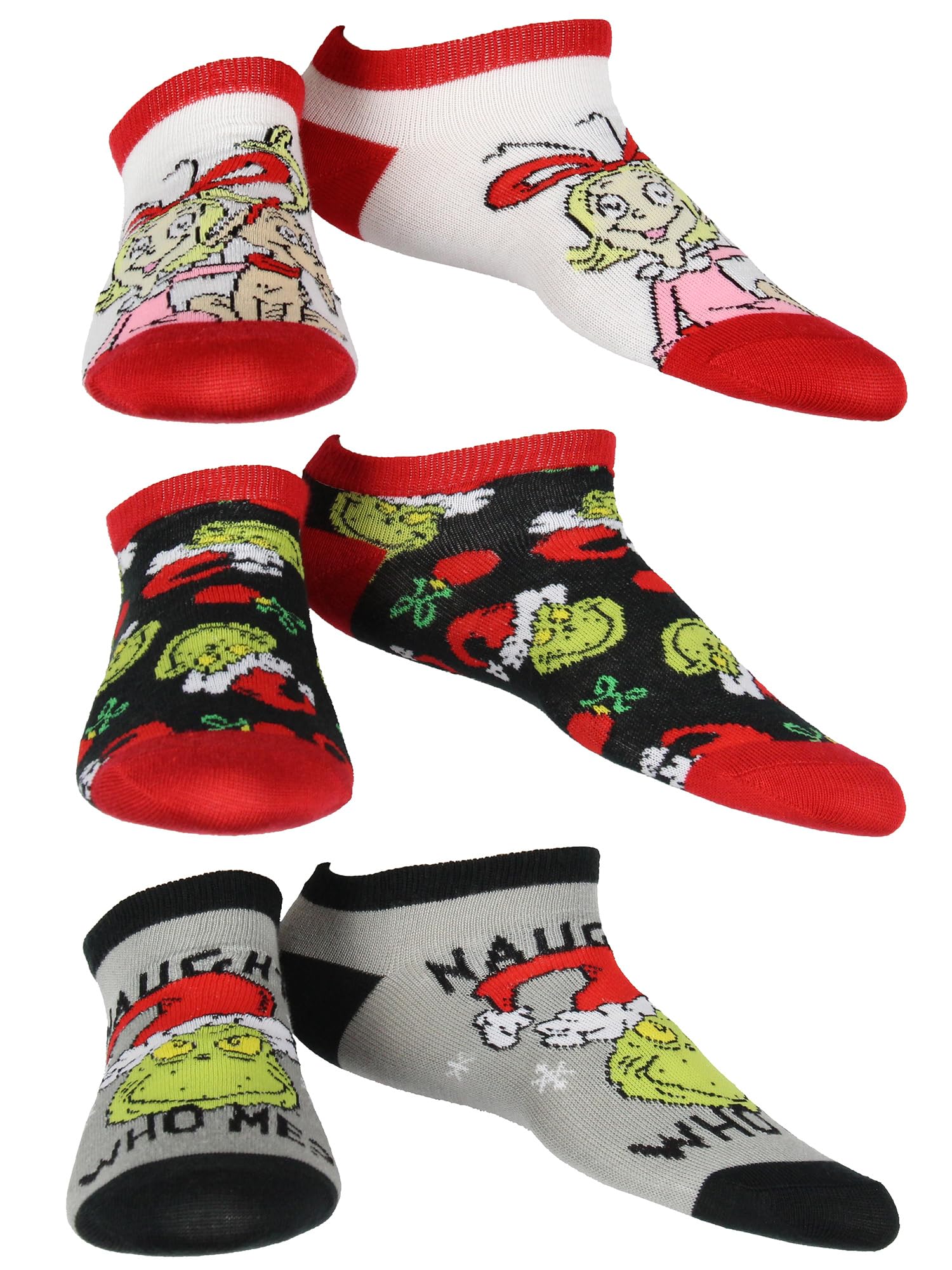 MJC Dr. Seuss The Grinch 12 Days Of Christmas Socks Advent Calendar 12 Day Punch Out Window Adult Ankle No Show Gift Box Set