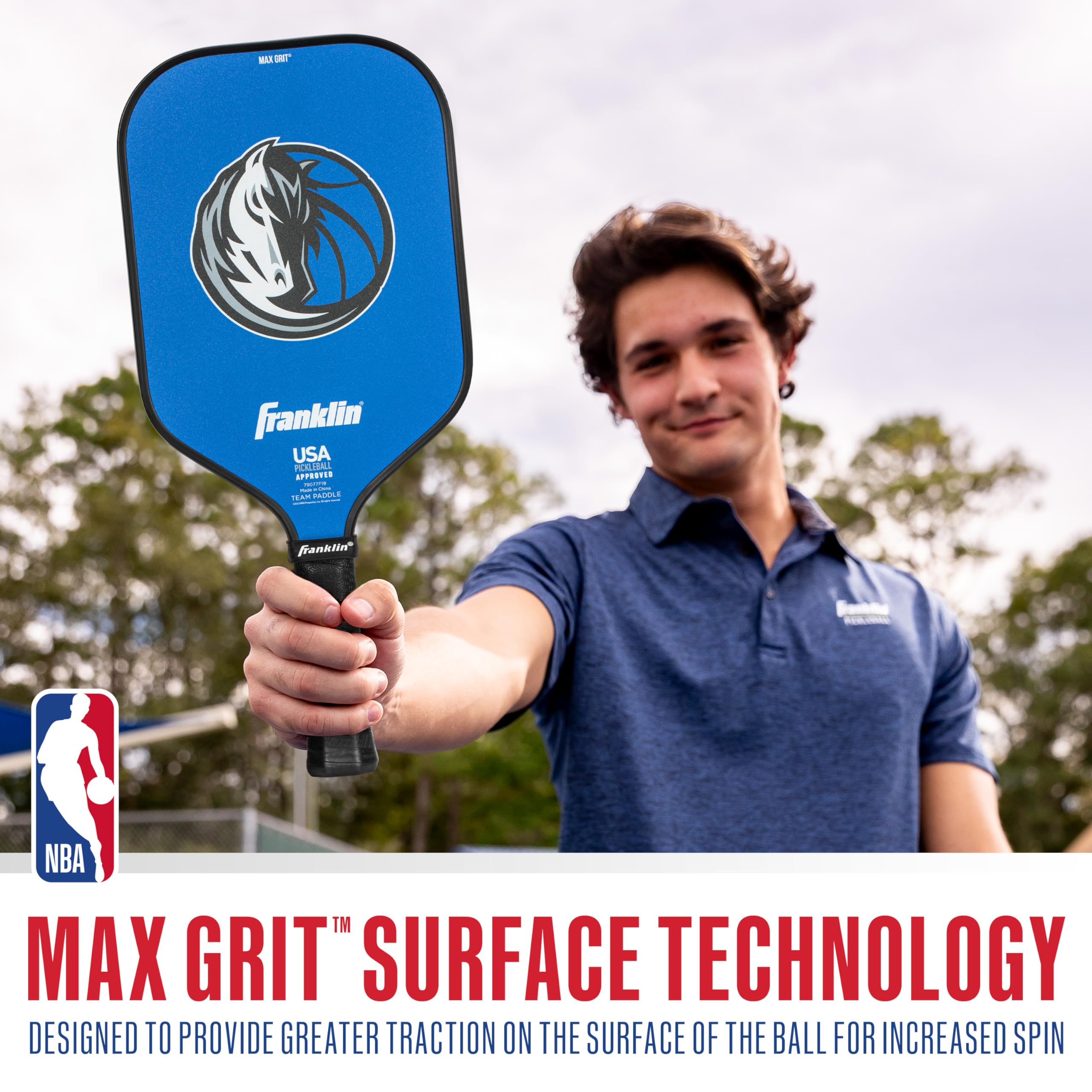 Franklin Sports NBA Dallas Mavericks Pickleball Paddle - Official NBA Team Pickleball Paddles - USAP (USAPA) Approved Premium Quality Pickleball Paddles - Authentic Team Logos + Colors