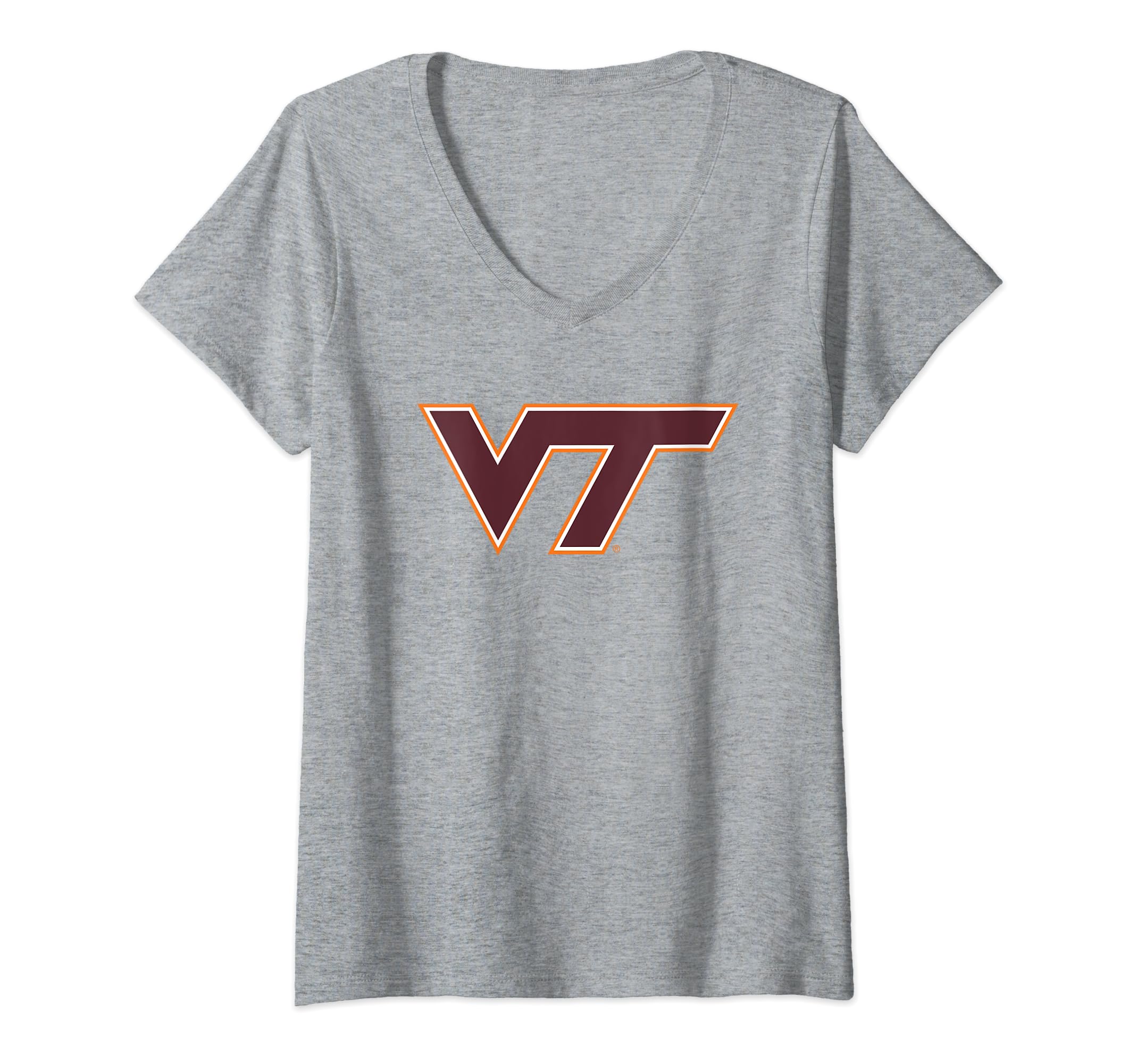 Womens Virginia Tech Hokies Icon Logo Officially Licensed V-Neck T-Shirt