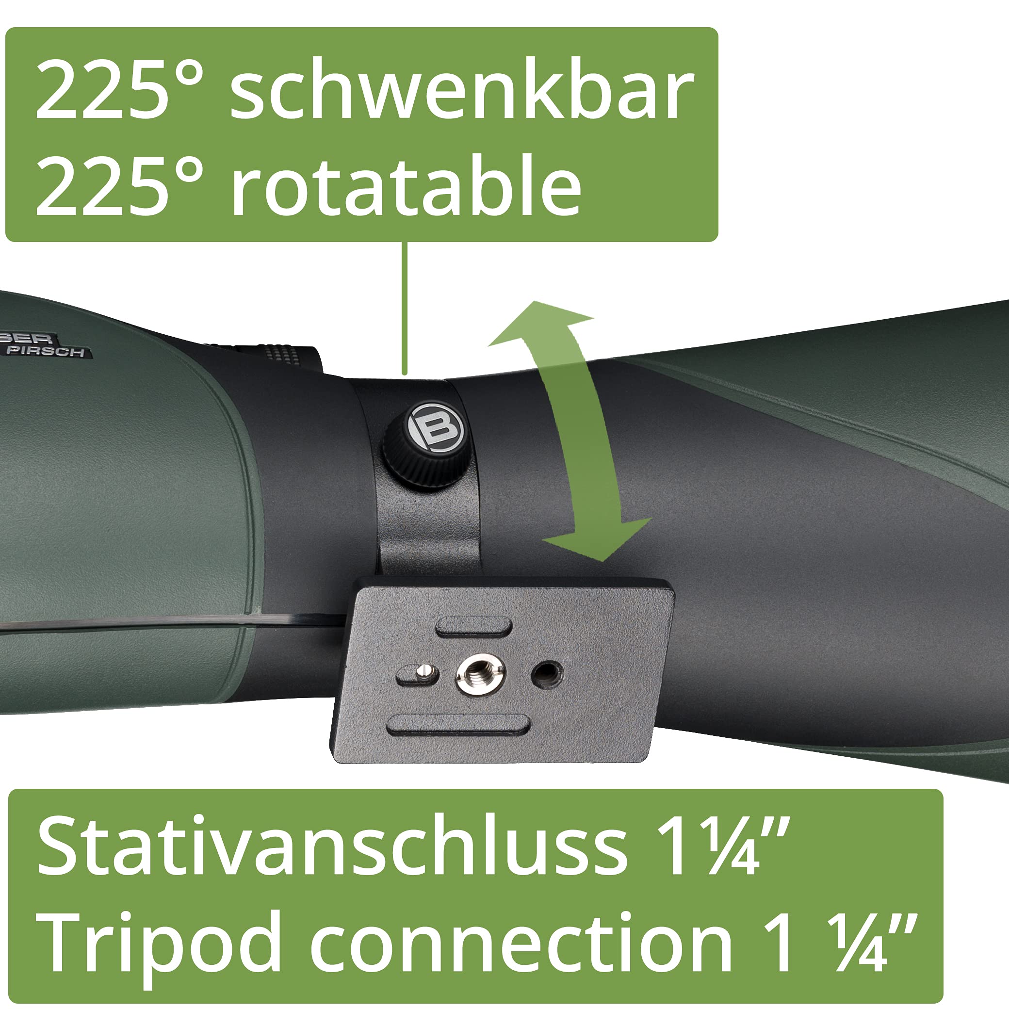 Bresser 4321503 Spotting Scope Pirsch 20-60 x 80 Gen II with Deluxe 10:1 Focus Phase Coating, Waterproof and Nitrogen Filled