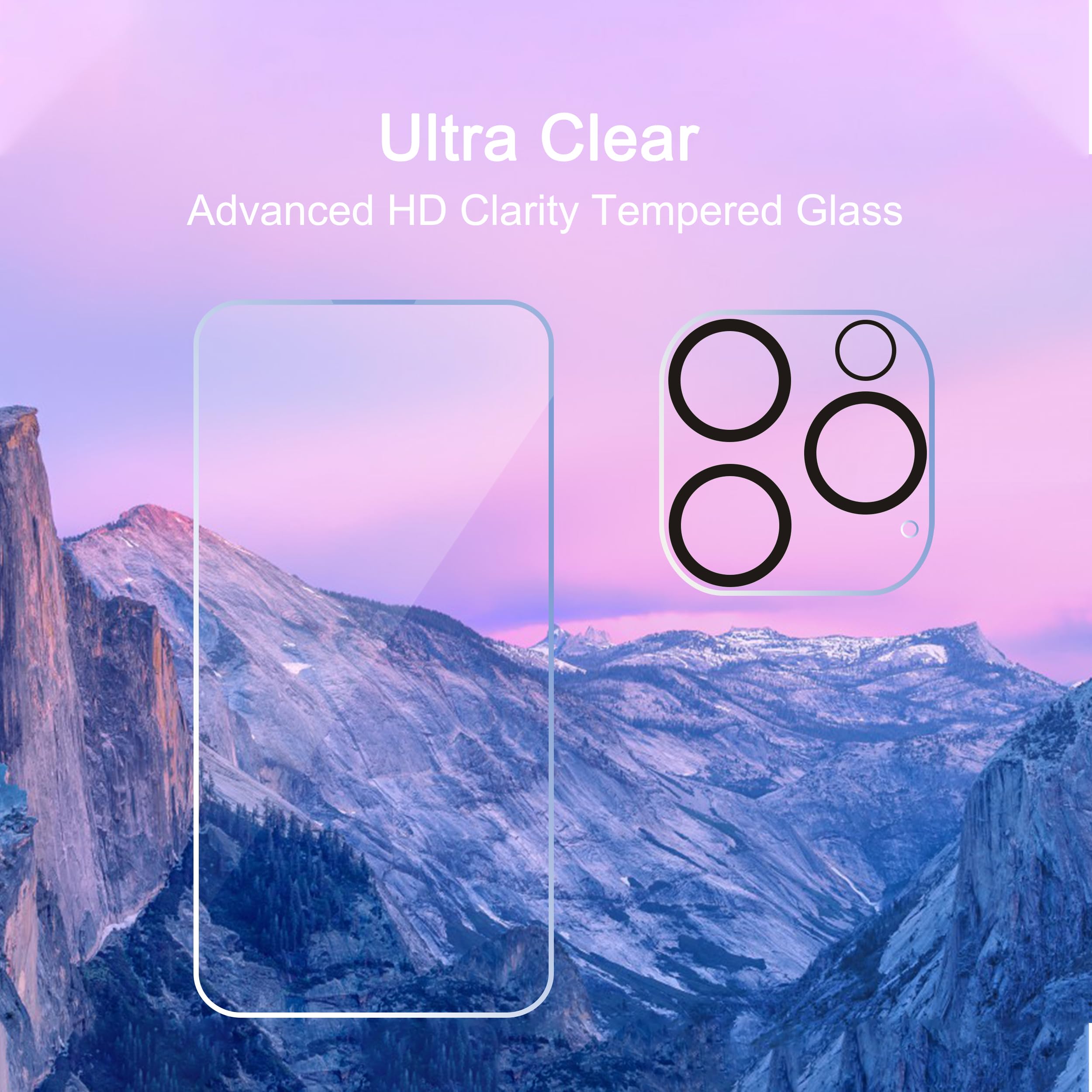 Ailun 3 Pack Screen Protector for iPhone 16 Pro Max [6.9 inch] + 3 Pack Camera Lens Protector with Installation Frame,Sensor Protection,Dynamic Island Compatible,Case Friendly Tempered Glass Film