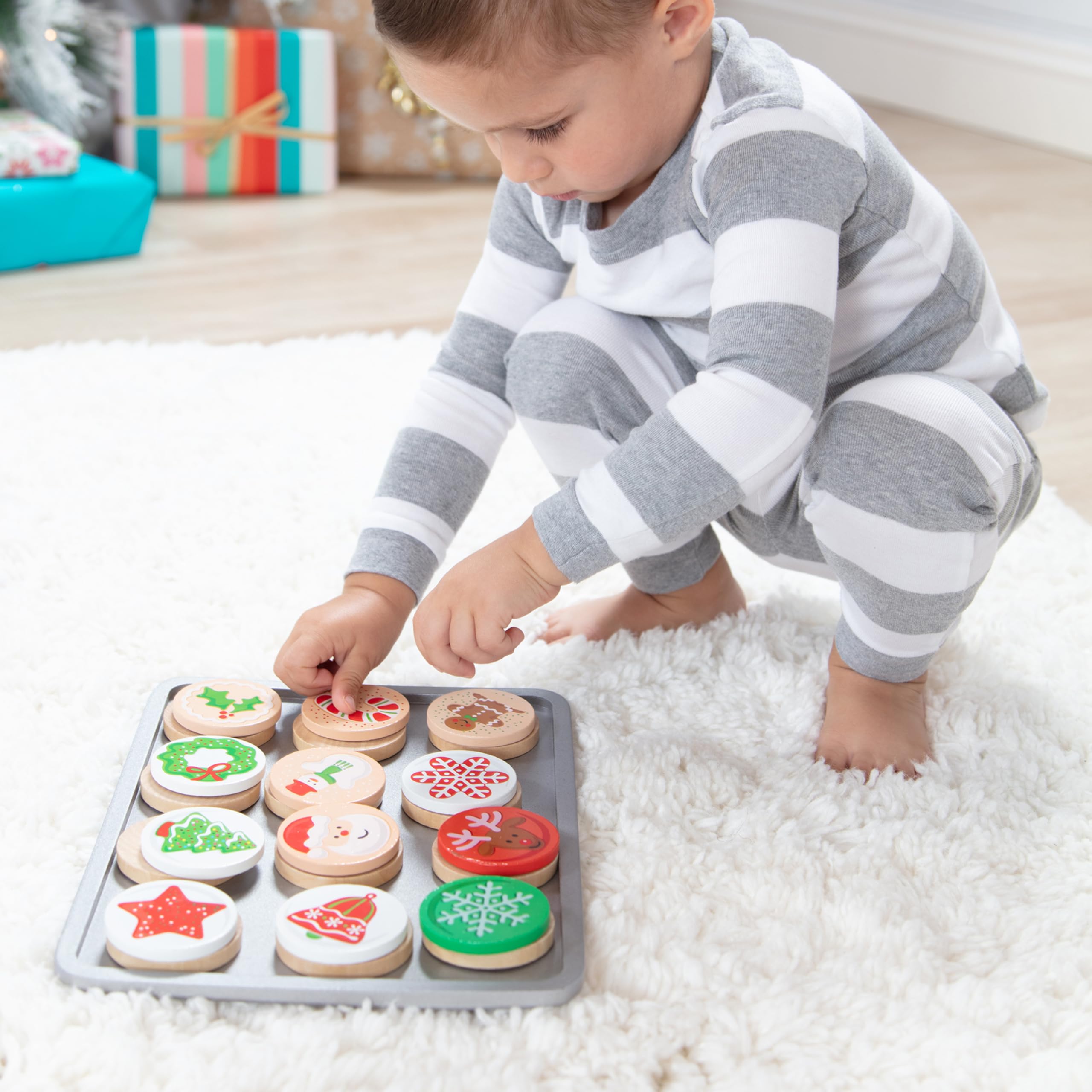 Melissa & Doug Slice and Bake Wooden Christmas Cookie Play Food Set