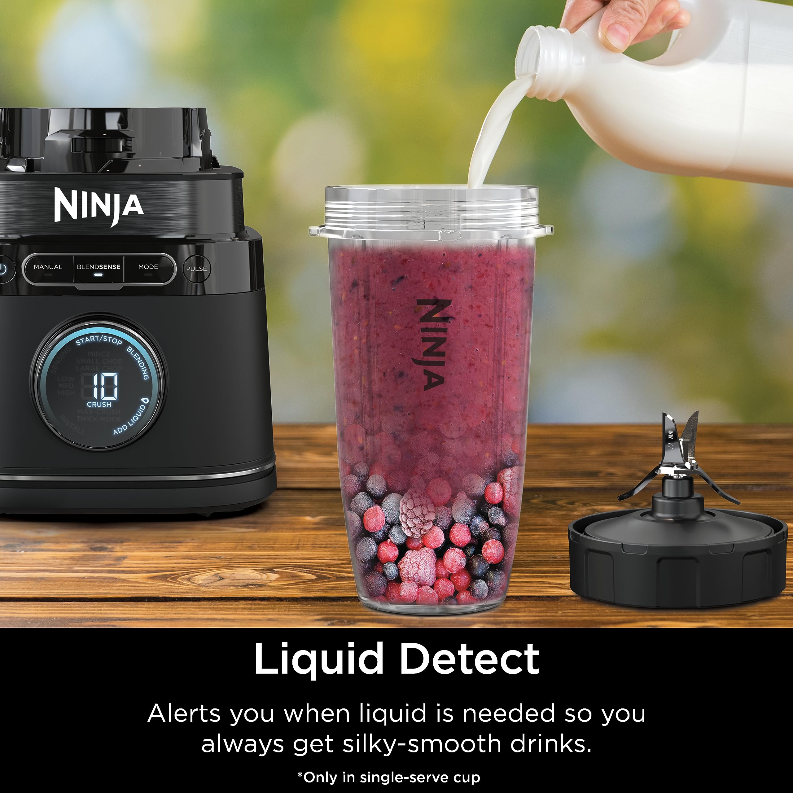 Ninja TB401 Detect Kitchen System Power Blender + Processor Pro, BlendSense Technology, Blender, Chopping & Smoothies, 1800 Peak Watts, 72 oz. Pitcher, 64 oz. Food Processor, 24 oz. To-Go Cup, Black