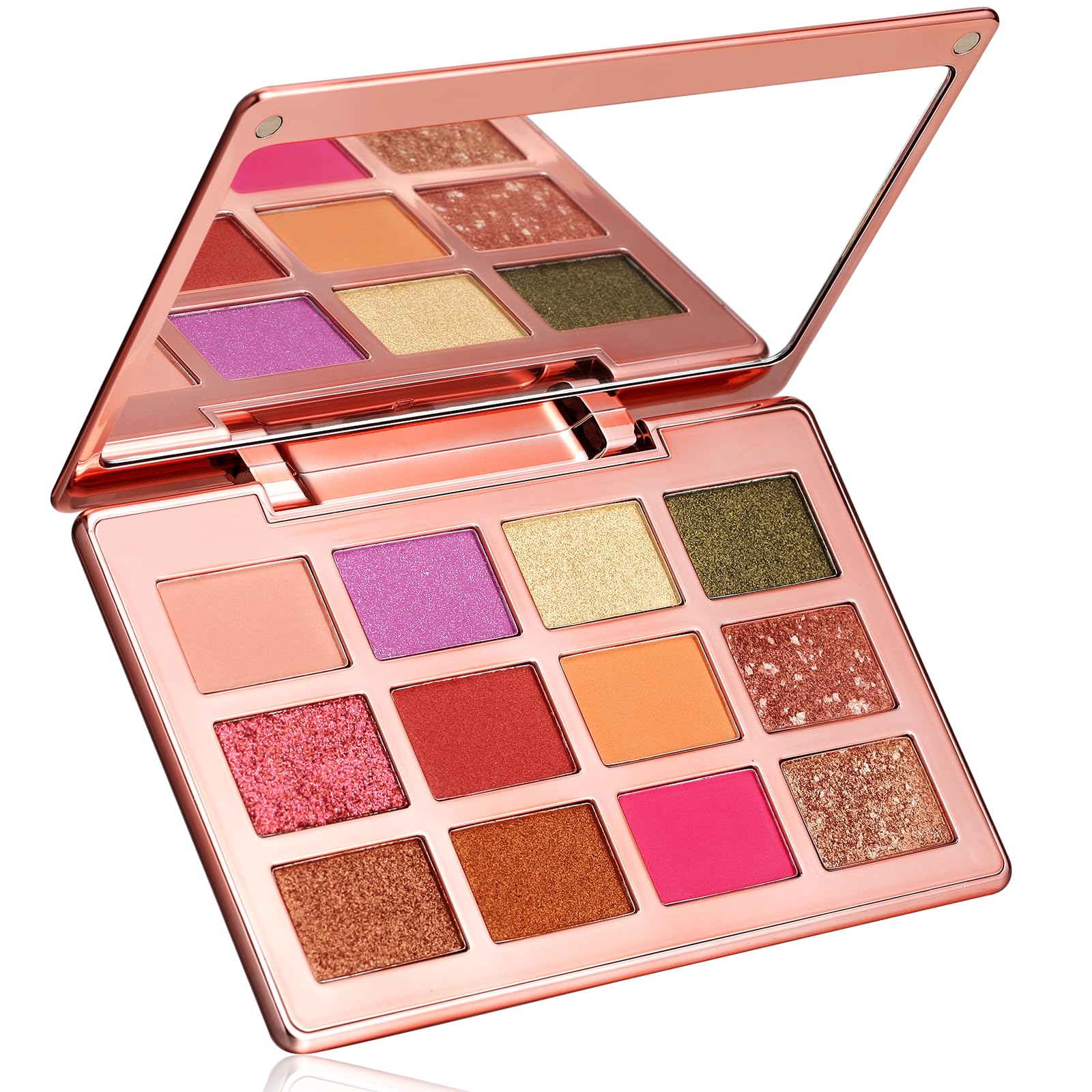 IS'MINE 12 Color Eyeshadow Palette, High Pigment Waterproof Vegan Makeup Luxury Baked Eyeshadow Palette (Color 01)