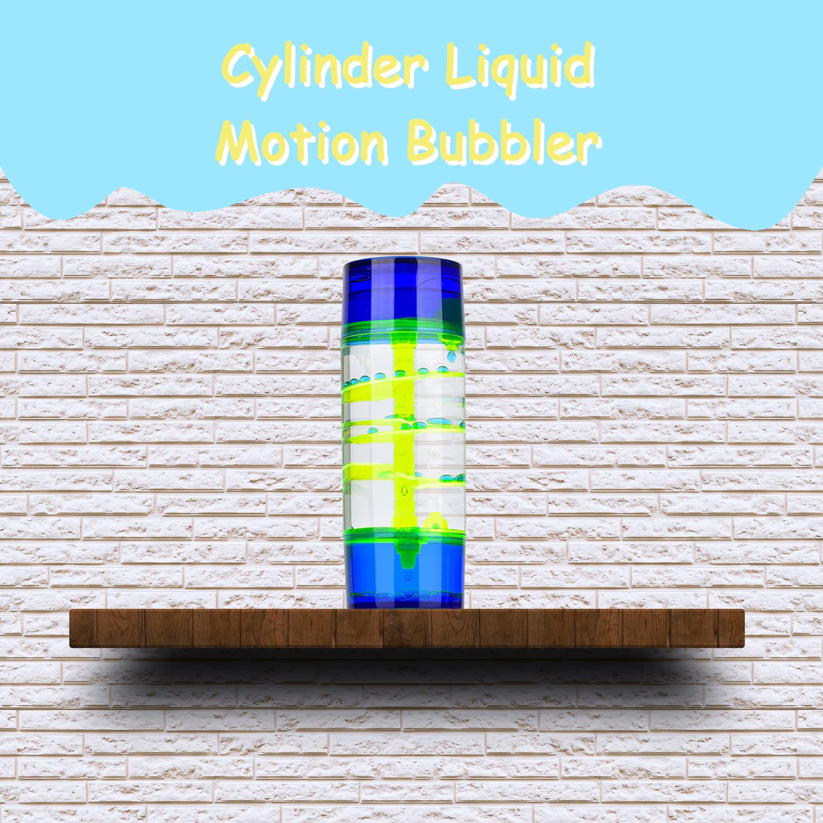 CAILINK Liquid Motion Bubbler - 2 Pack Cylinder Liquid Timer Fidget Sensory Toy - Stress Management for Kids and Adults - Calming Relaxing Home Office Desk Decor