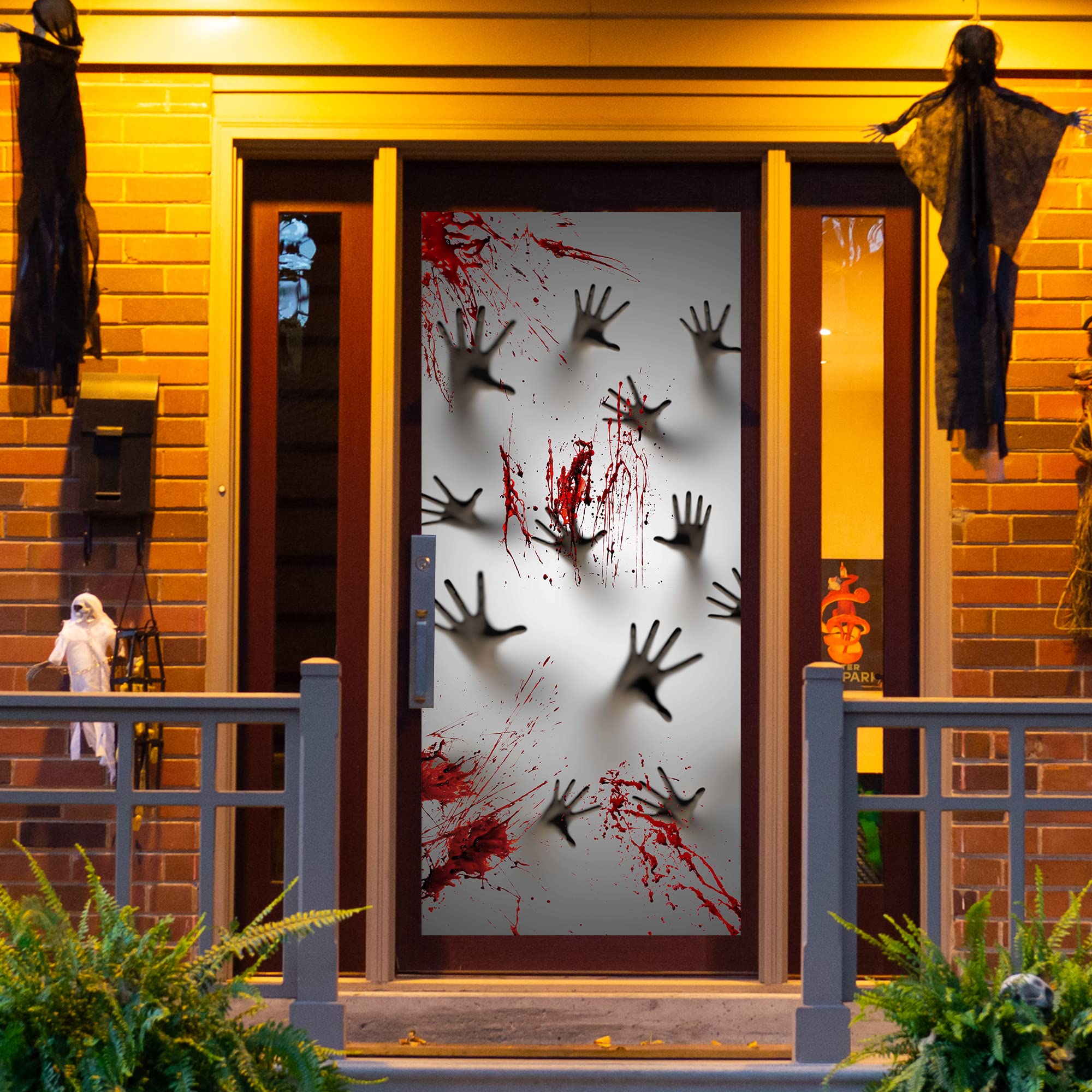 JOYIN Halloween Haunted House Decoration Window Door Cover Zombie Hands Indoor Outdoor Decoration (72X30 Inches), Window and Wall Cover Indoor Outdoor Decoration