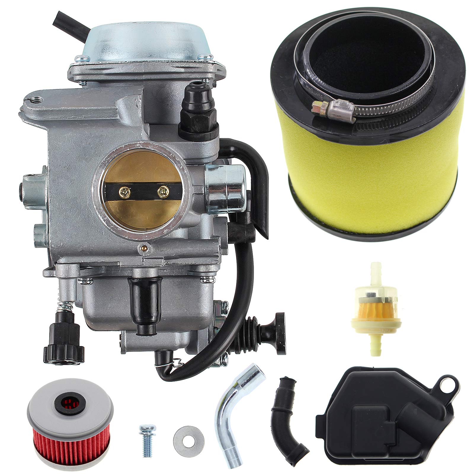 MOTOALL TRX300 carburetor+Oil Filterw/Air Filter for Honda TRX300 FOURTRAX 1988-2000, TRX300 FW FOURTRAX 1988-2000