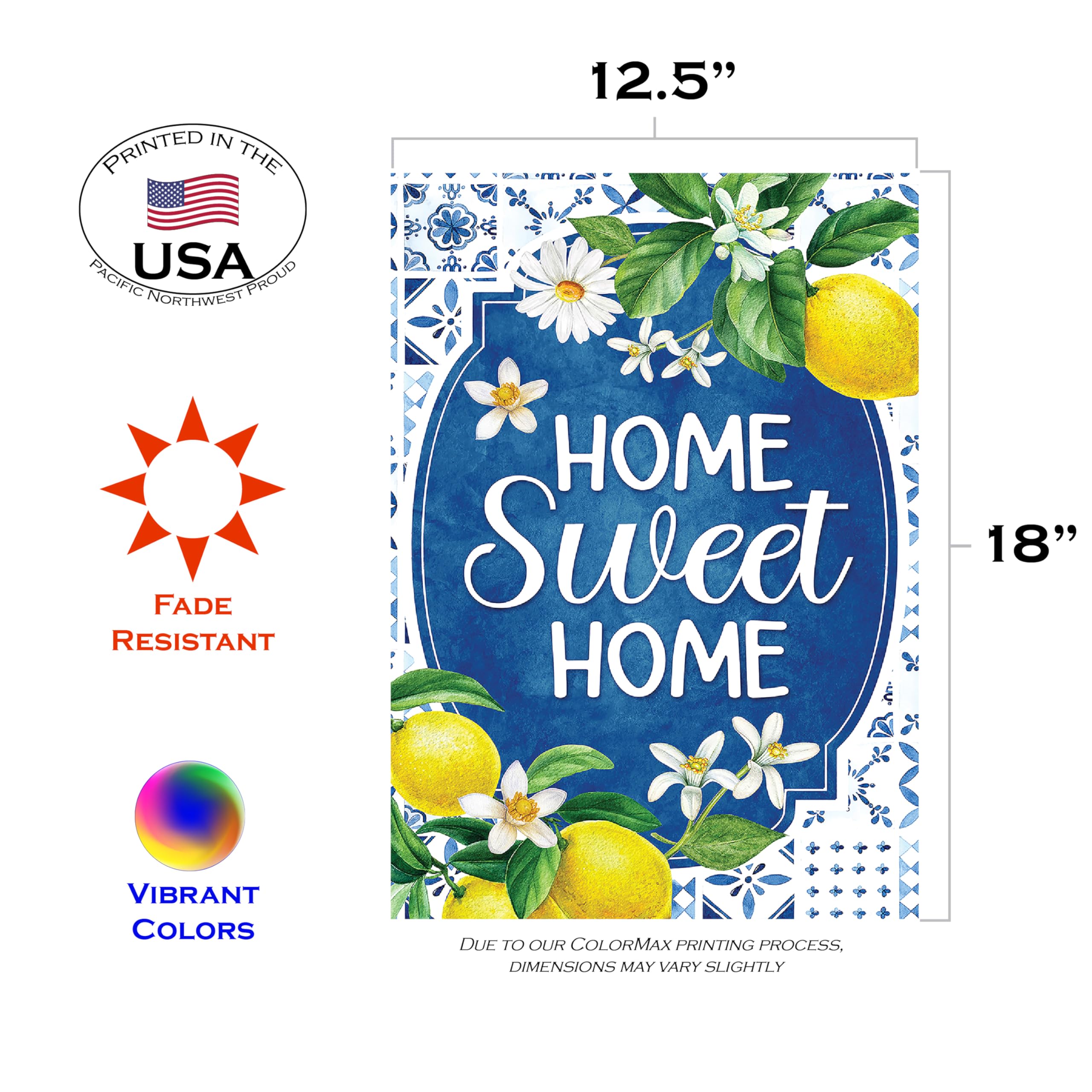 Toland Home Garden 1112695 Citrus Casa Summer Flag, Double Sided for Outdoor Spring House Yard Decoration