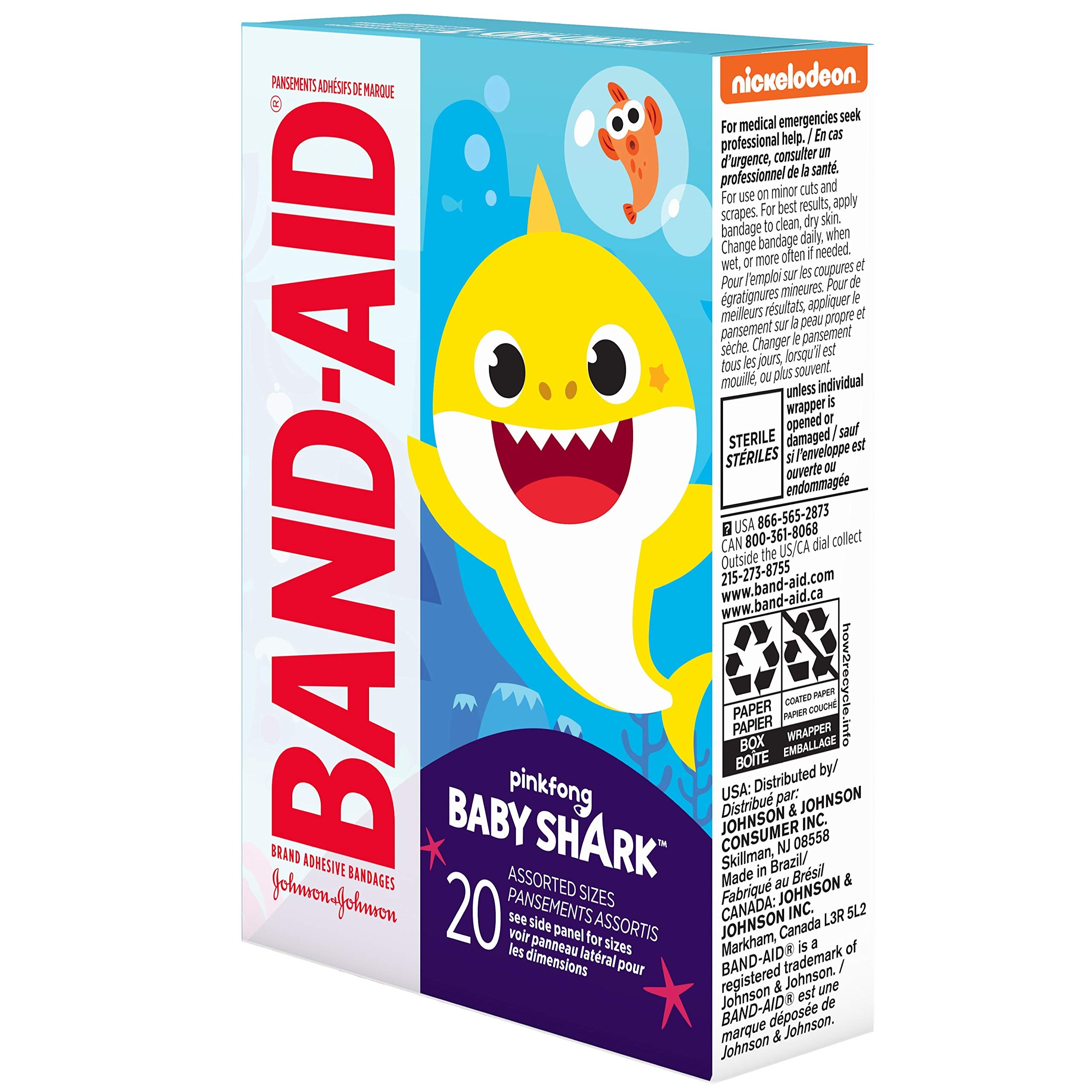 Band-Aid Brand Adhesive Bandages Baby Shark 20CT