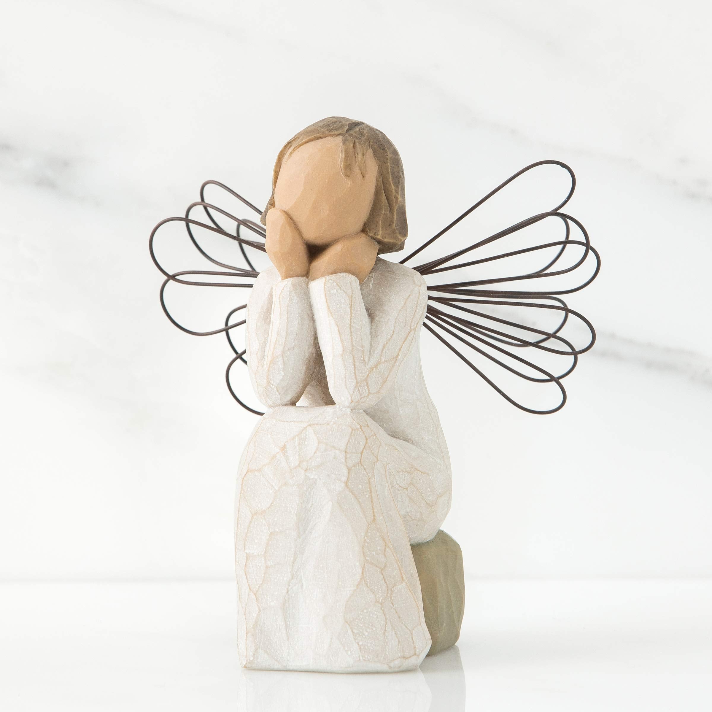 Willow Tree Angel of Caring, Always There, Listening with a Willing Ear and an Open Heart, Expressing Appreciation for Teachers, Volunteers, Caregivers, Nurses, Friends, Sculpted Hand-Painted Figure