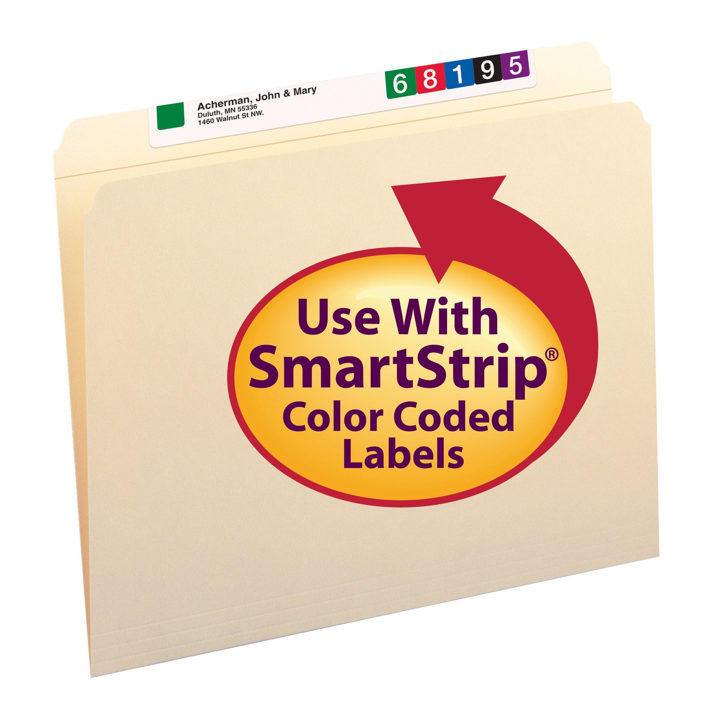 Smead File Folder, Reinforced Straight-Cut Tab (Not Undercut), Letter Size, Manila, 100 per Box (10310)