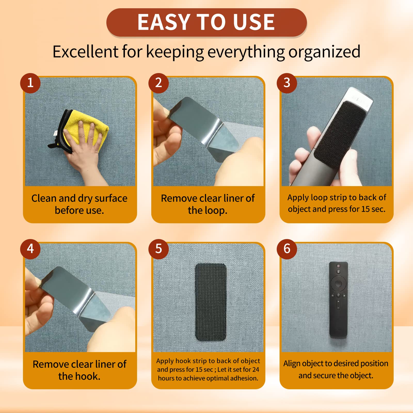 PHIXBEAR 30 Sets Industrial Heavy Duty Hook and Loop Strips with Adhesive, Strong Back Adhesive Double Sided Hook Loop Tape, Black Sticky Fasten for Rough Surfaces,Indoor or Outdoor Use,1.3x3.2 Inch