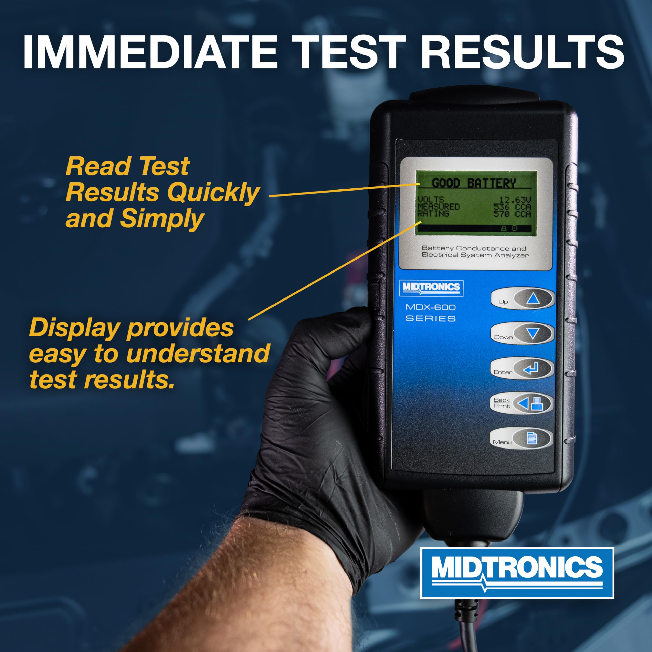 Midtronics - 6V & 12V Digital Battery Conductance & Electrical System Analyzer Battery Tester -MDX 640 - Testing for Automotive, Motorcycle & More