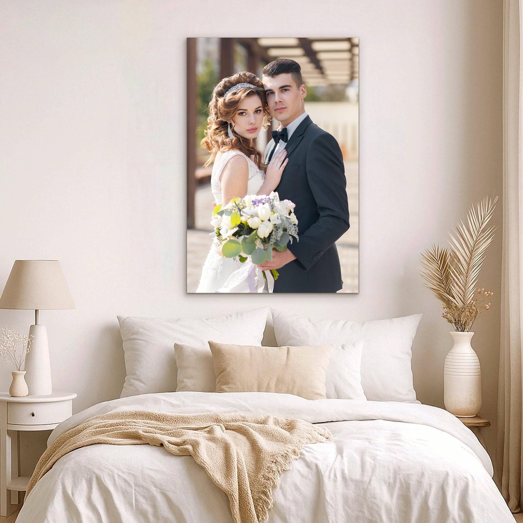 GagetElec Custom Canvas Prints with Your Photos, Personalized Canvas Wall Art for Bedroom, Living Room, Home Decor for Family, Friend, Lover, Pet (11" X 14")