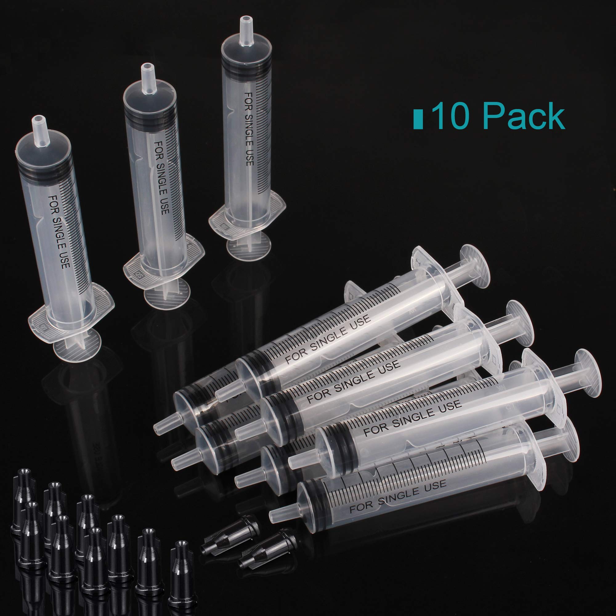 10ml Syringe Without Needle - 10 ml Small Plastic Syringes Sterile Individually Packed with Cap for Lab Medicine Student Measuring Liquid and Pet Dog Cat Baby Feeding Oral Colostrum (10 Pack 10cc /ml)