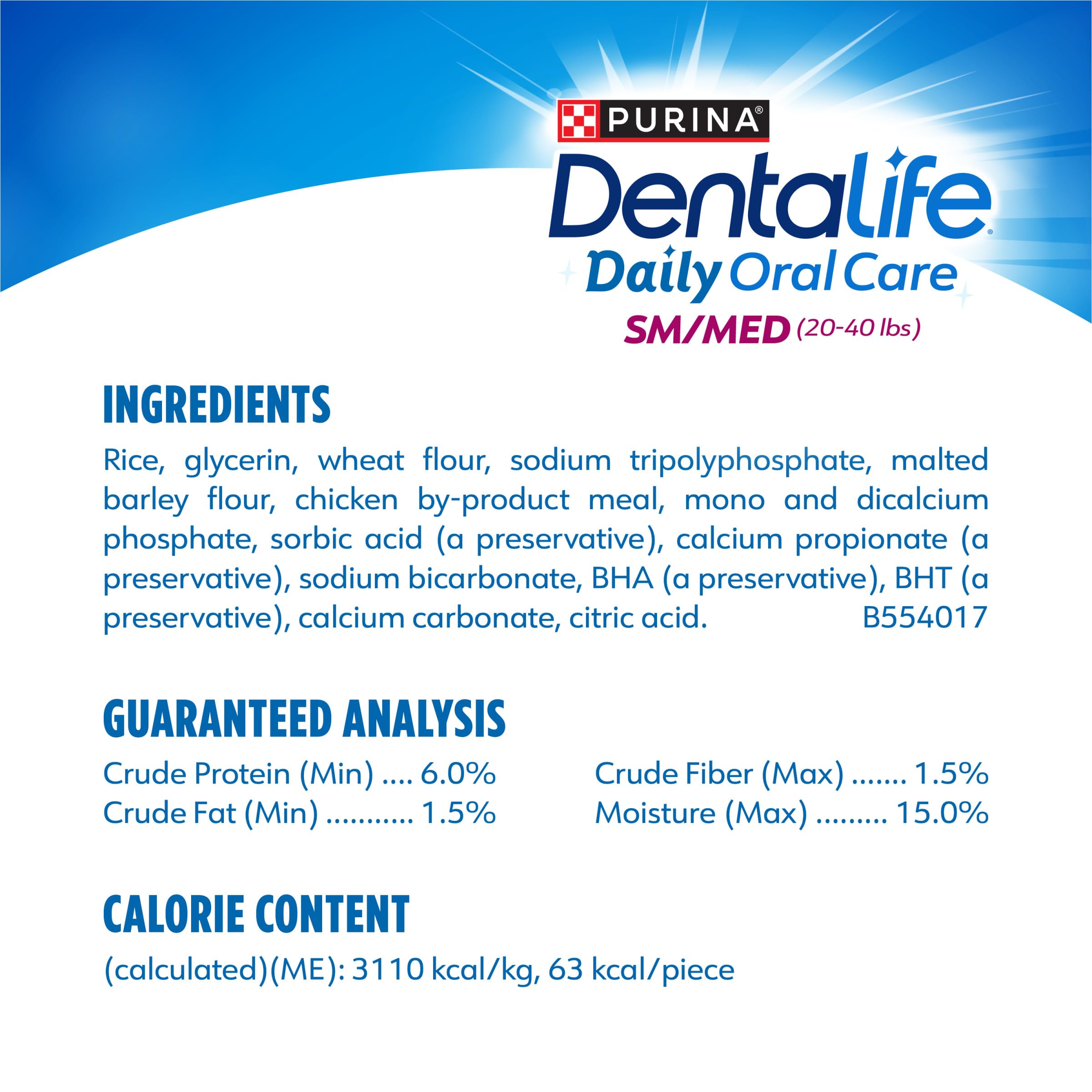 DentaLife Daily Oral Care Dog Treats for Small and Medium Dogs, Chewy Dental Treat to Freshen Breath and Fight Tartar, Chicken Flavor, 35.7 oz. each, 47 Chews each/94 Total Chews - 47 ct. Pouch