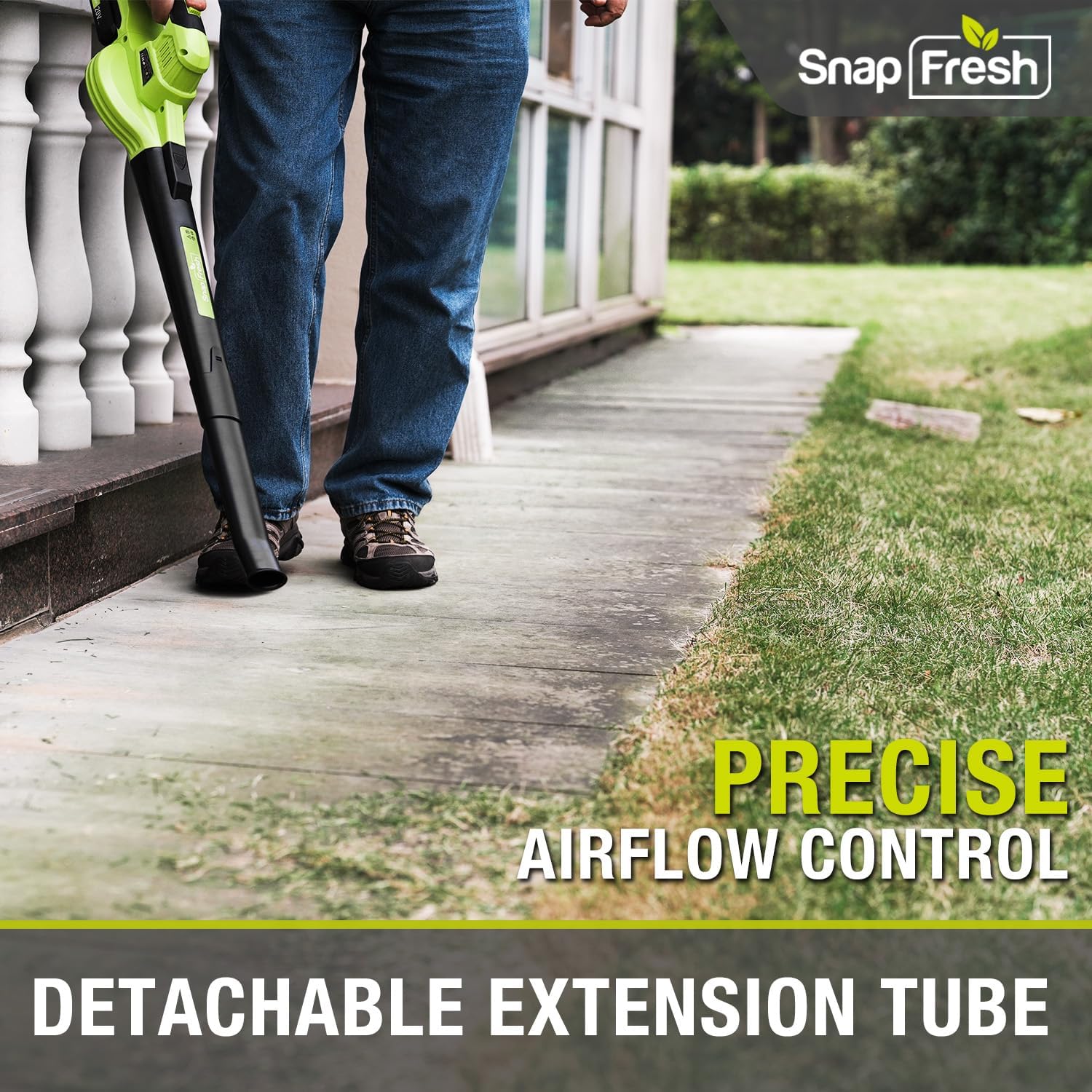 SnapFresh Cordless Leaf Blower - 20V Electric Leaf Blower 130 MPH / 140 CFM - Lightweight 2-Speed Leaf Blowers for Lawn Care and Yard/Garden/Patio (Tool Only-Battery & Charger not Included)