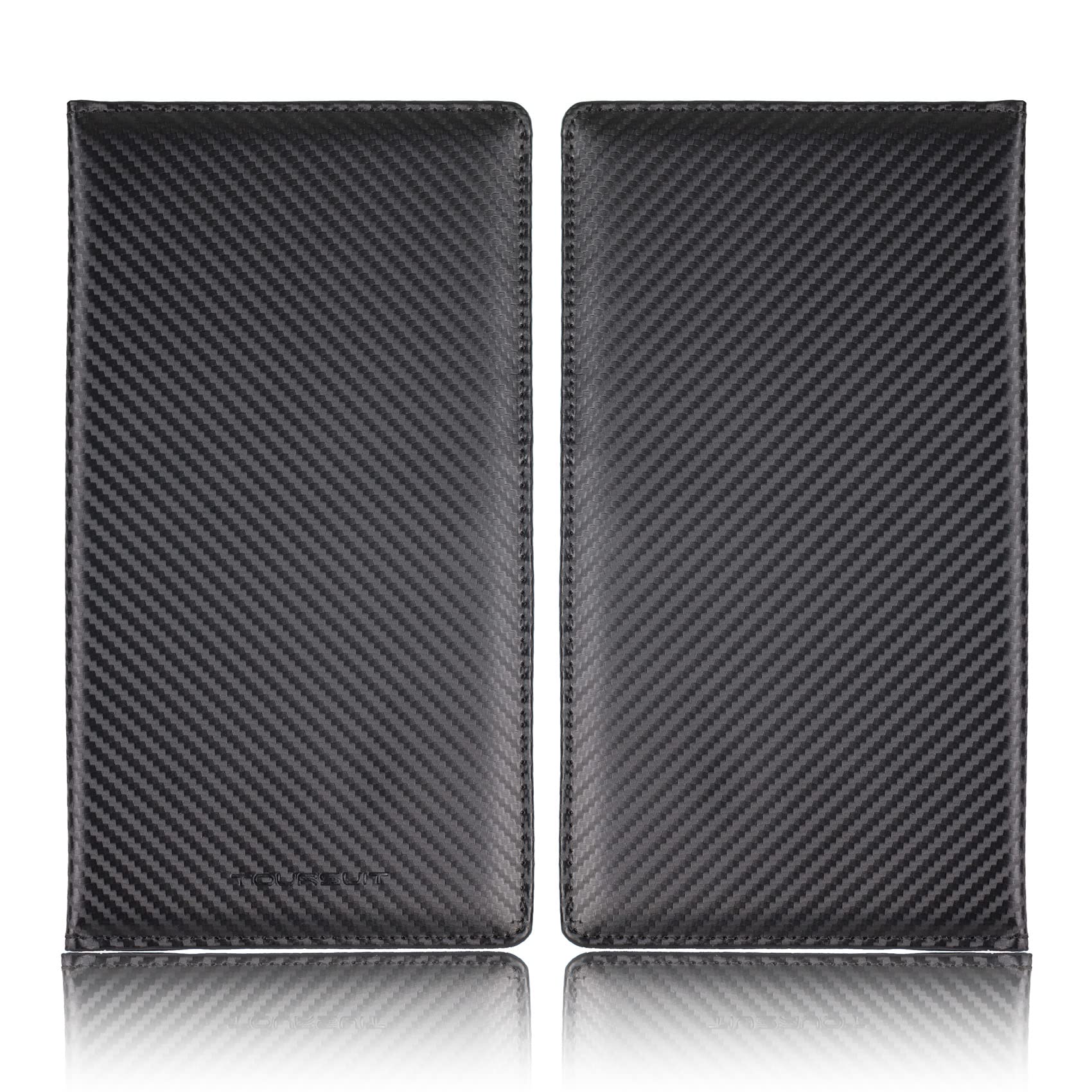 TOURSUIT Car Registration and Insurance Card Holder, Vehicle License Document Glove Box Compartment Organizer, Interior Car Accessories for Women Men Teens (Carbon Fiber Black)