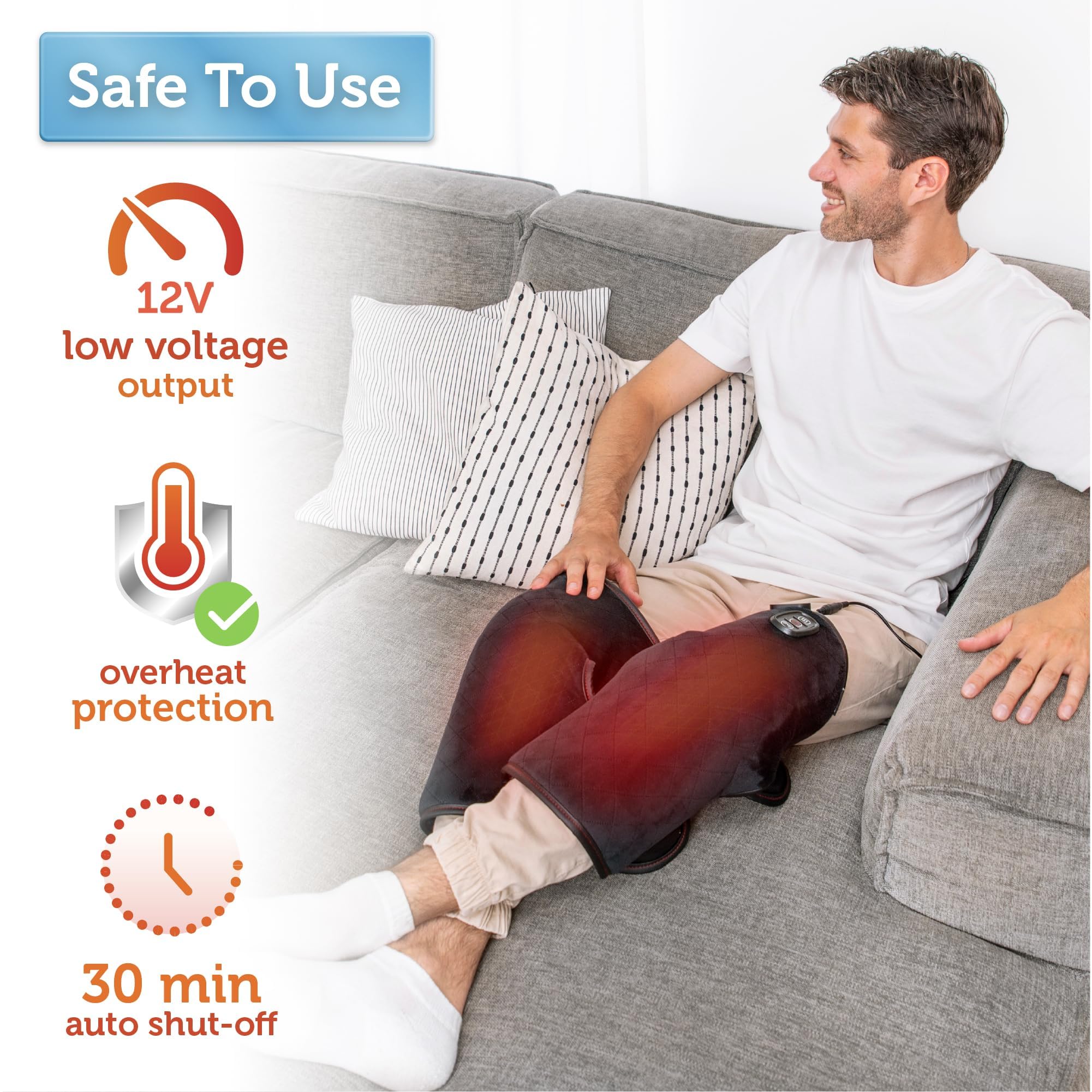 COMFIER Heated Knee Massager with Heating Pad for Knee Pain Relief,Christmas Gifts for Men Women Dad Mom,Knee Warmers Wrap, FSA or HSA Eligible,Heated Knee Pad for Men Women Elders