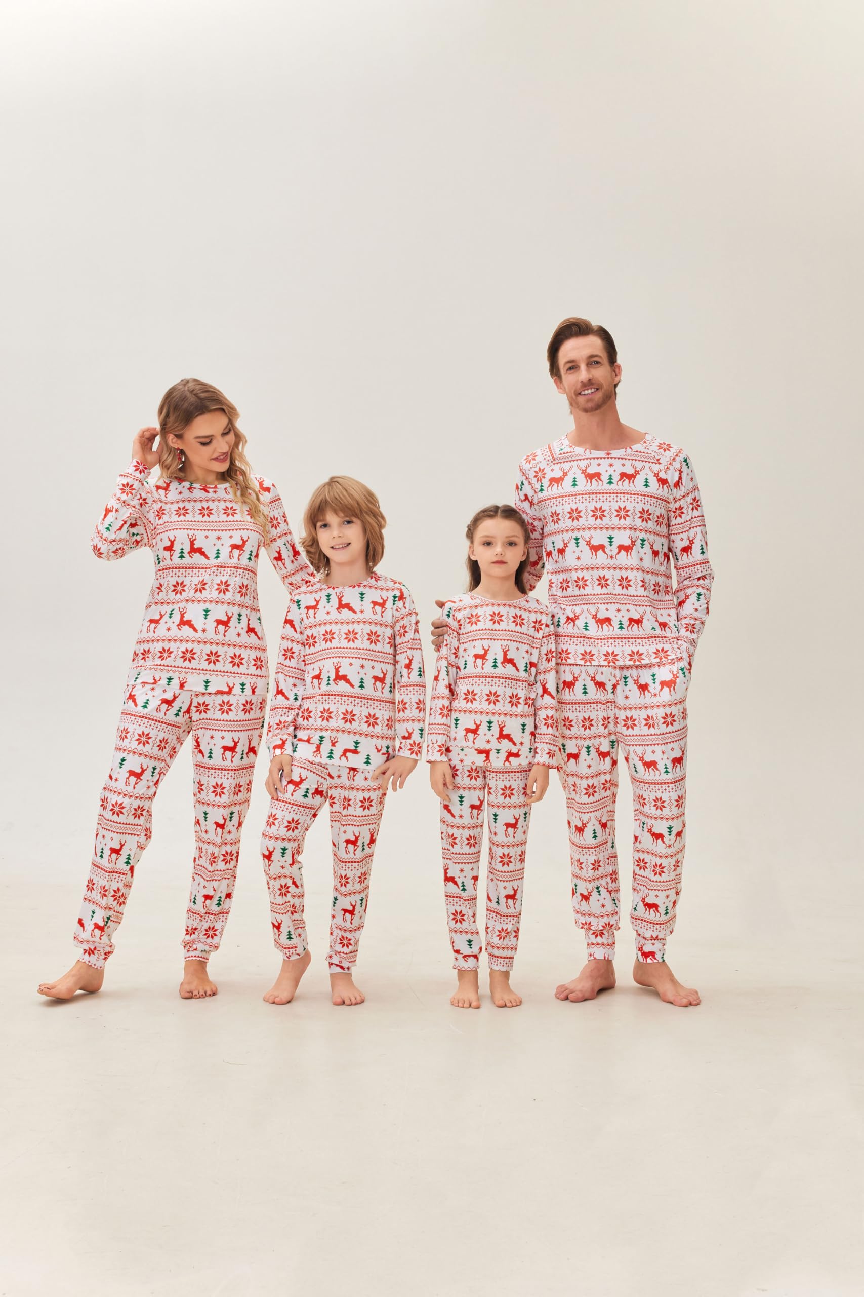 Ekouaer Family Christmas Pjs Matching Sets Jammies for Adults and Holiday Xmas Sleepwear SetRed ElkMedium