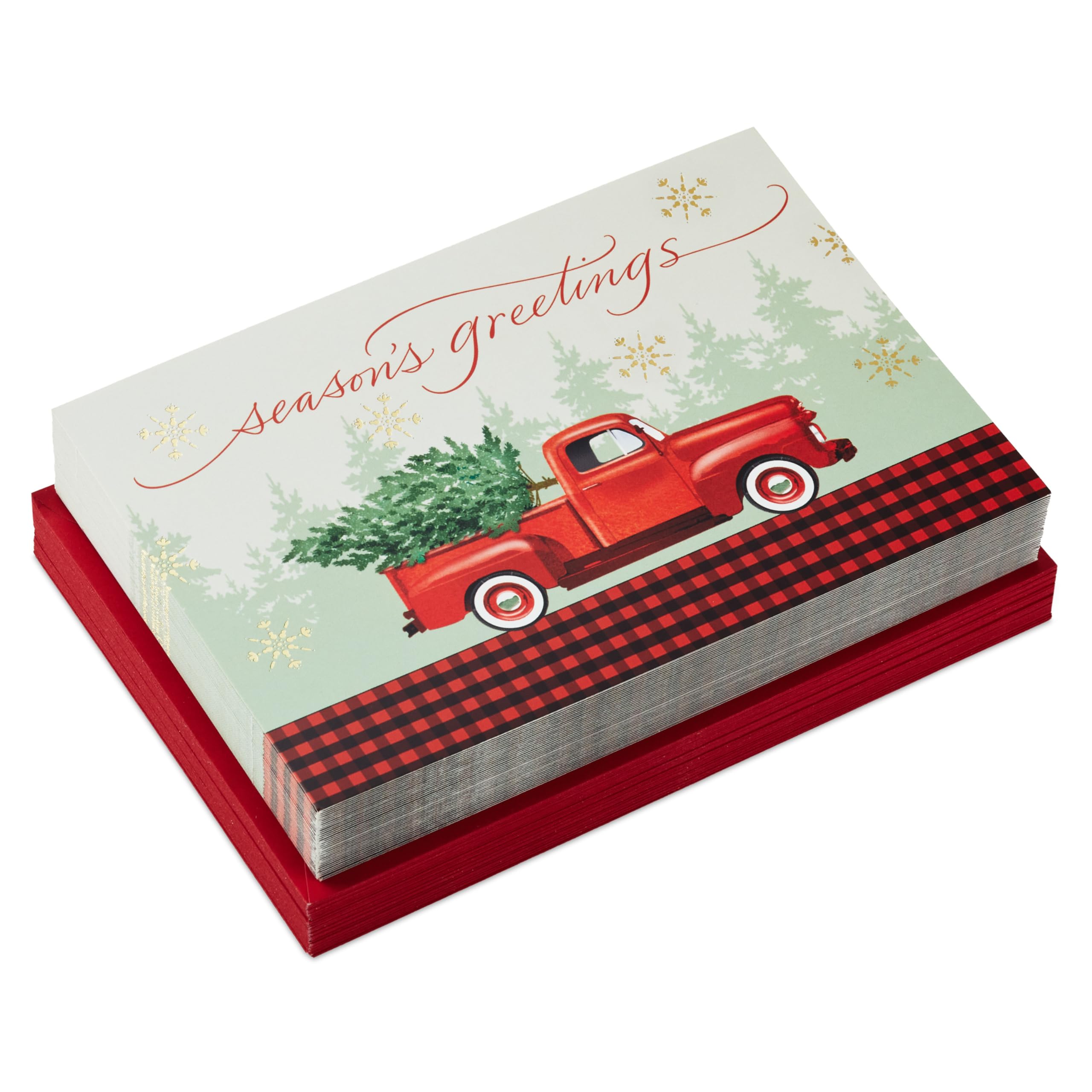 Hallmark Boxed Christmas Cards, Rustic Red Truck (40 Cards and 40 Envelopes) Season's Greetings