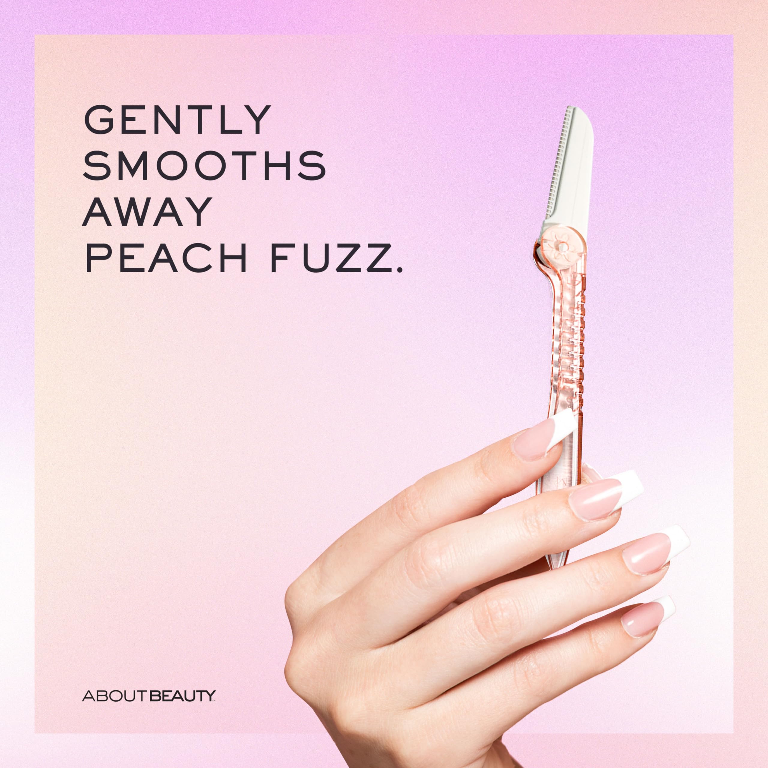 About Face Fuzz-Free Compact Facial Razors for Shaving & Exfoliating - Includes 3 Beauty Groomers - For Face, Lips & Eyebrows