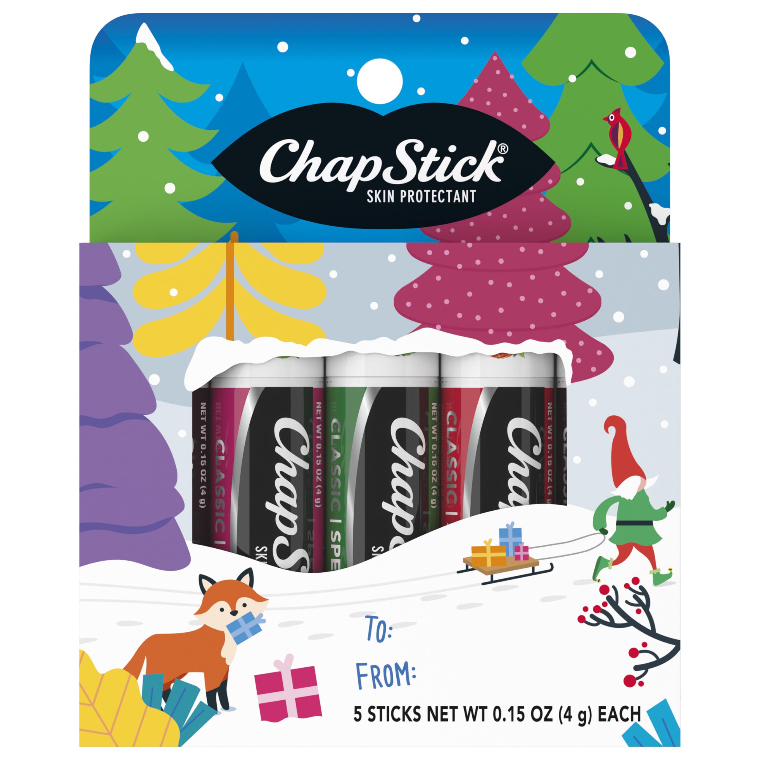 ChapStick Lip BalmVariety Holiday Gift Set, Stocking Stuffers, Christmas Gift 5 Count