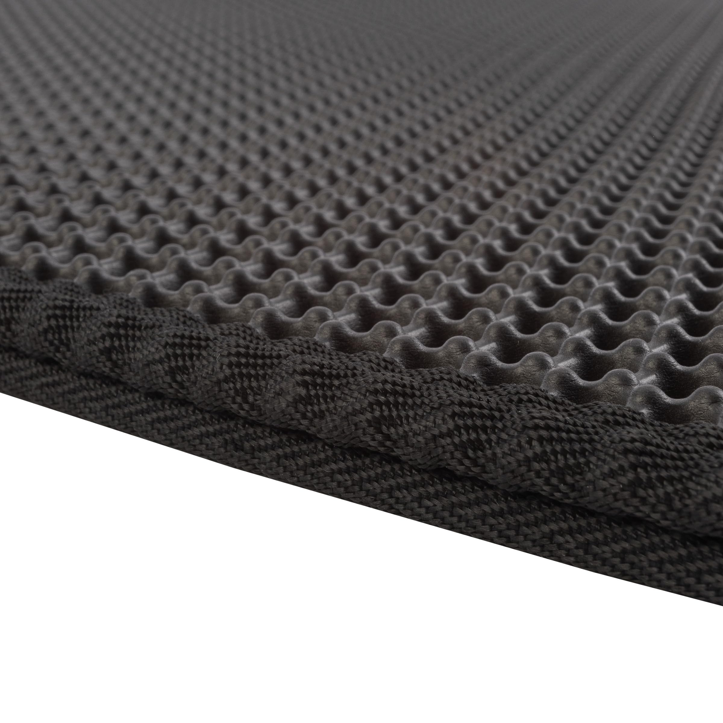 Cat Litter Mat - 24x15 Waterproof Litter Box Mat with Dual-Layer Honeycomb Design for Trapping Litter - Slip-Resistant Cat Mat by PETMAKER (Black)