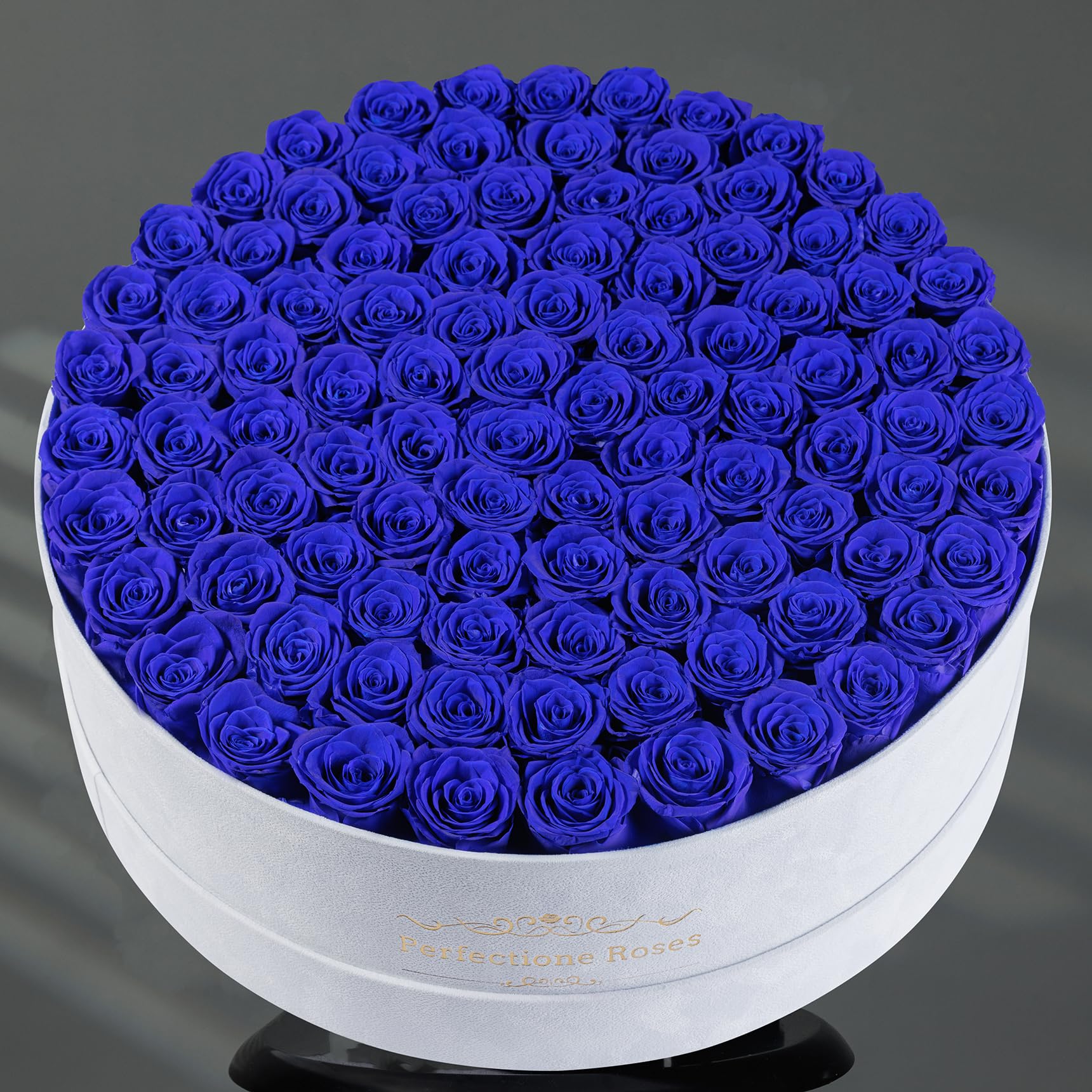 Luxury Preserved Roses Gifts for Women, 100 Roses in Velvet Box, Flowers for Delivery, Presereved Flowers Birthday Gifts for Mom and Wife (Royal Blue)
