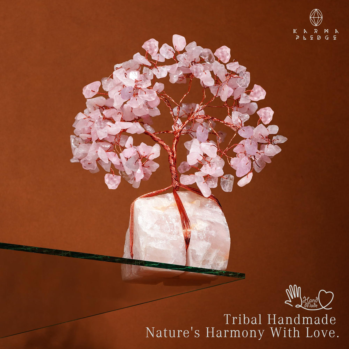 Rose Quartz Crystal Trees for Home Decor, Office Desk Decoration, Chakra Healing Crystals and Stone for Positive Energy, Money, Good Luck, Tree of Life Spiritual Birthday Gifts for Women and Mom
