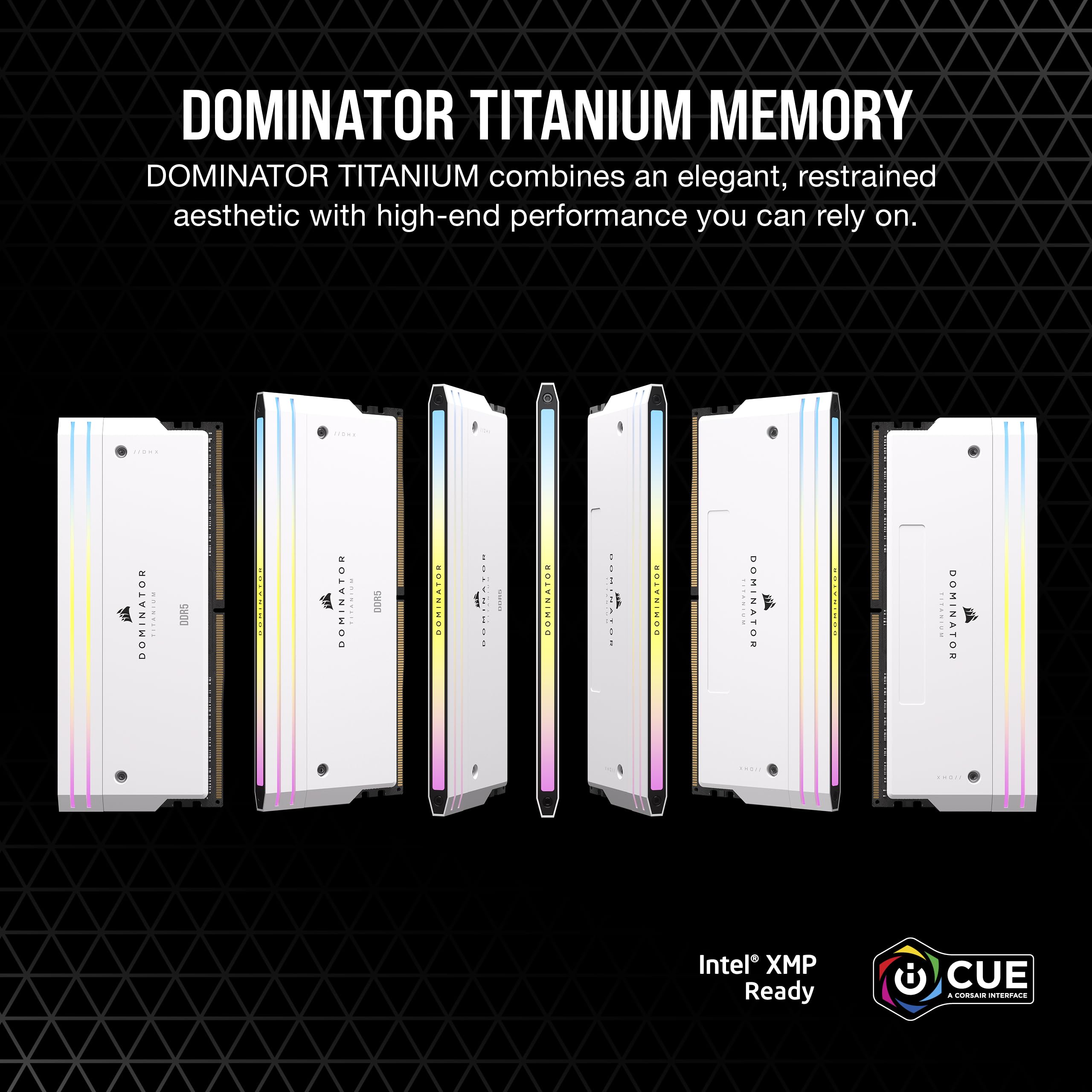 CORSAIR Dominator Titanium RGB DDR5 RAM 96GB (2x48GB) DDR5 6600MHz CL32 Intel XMP iCUE Compatible Computer Memory - White (CMP96GX5M2B6600C32W)