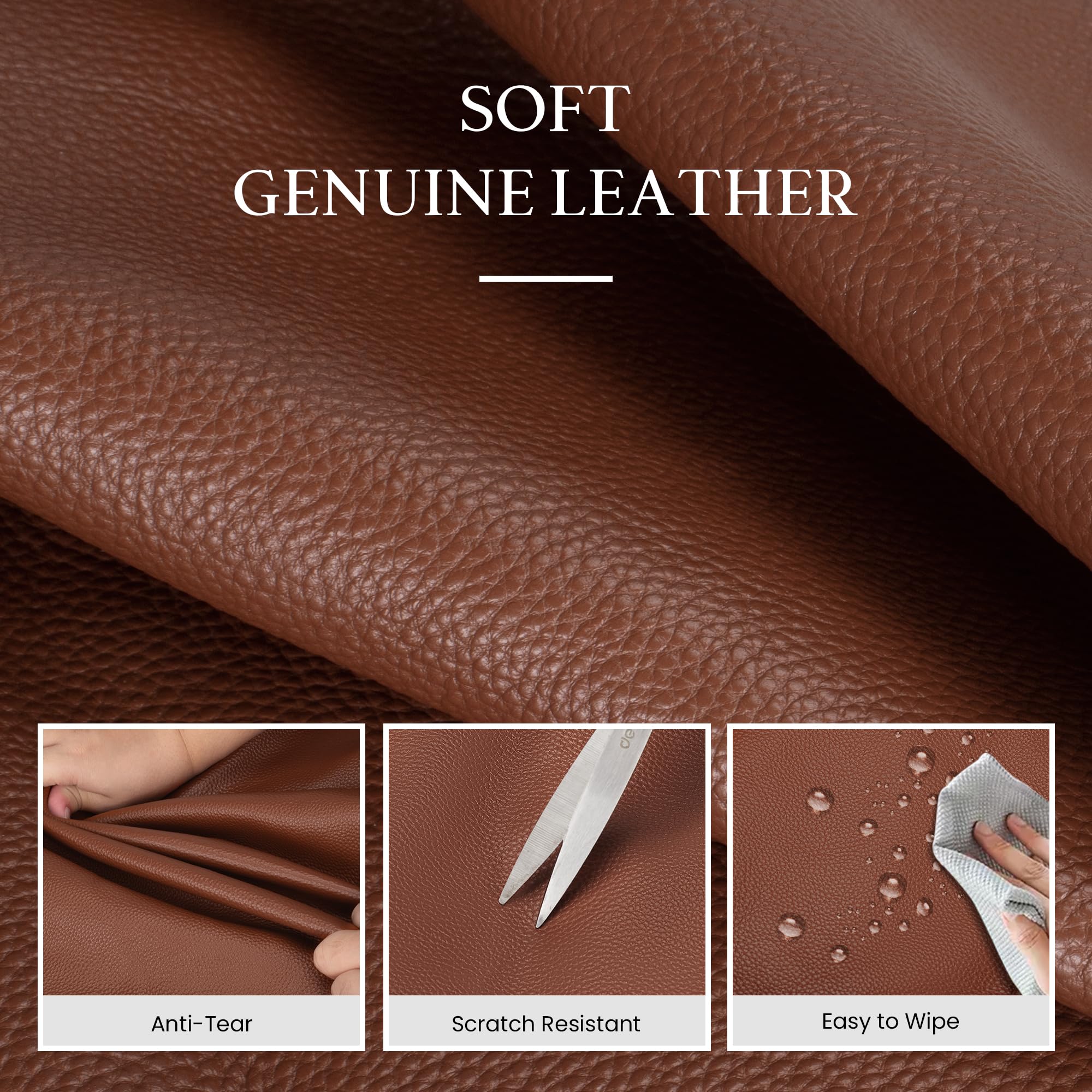 befen Genuine Leather Work Tote Bag for Women, Women's 15.6 Inch Work Bags Totes Purse Shoulder Purses Handbags Cognac Brown