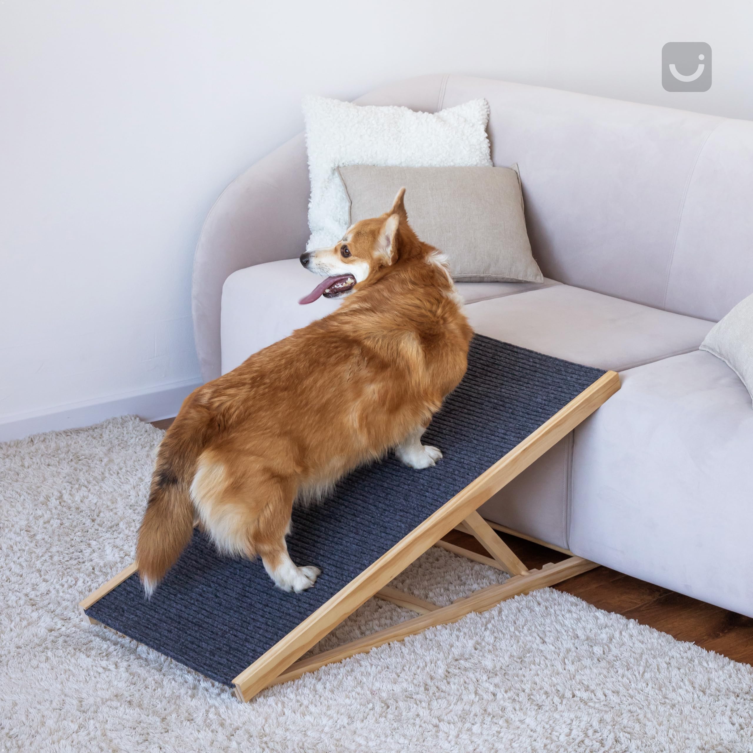 Adjustable Ramp for All Pets, Lightweight Ramp for Large or Small Dogs, Foldable Dog Ramp with Non-Slip Surface, Indoor Dog Ramp for Couch or Sofa, Portable Car Pet Ramp