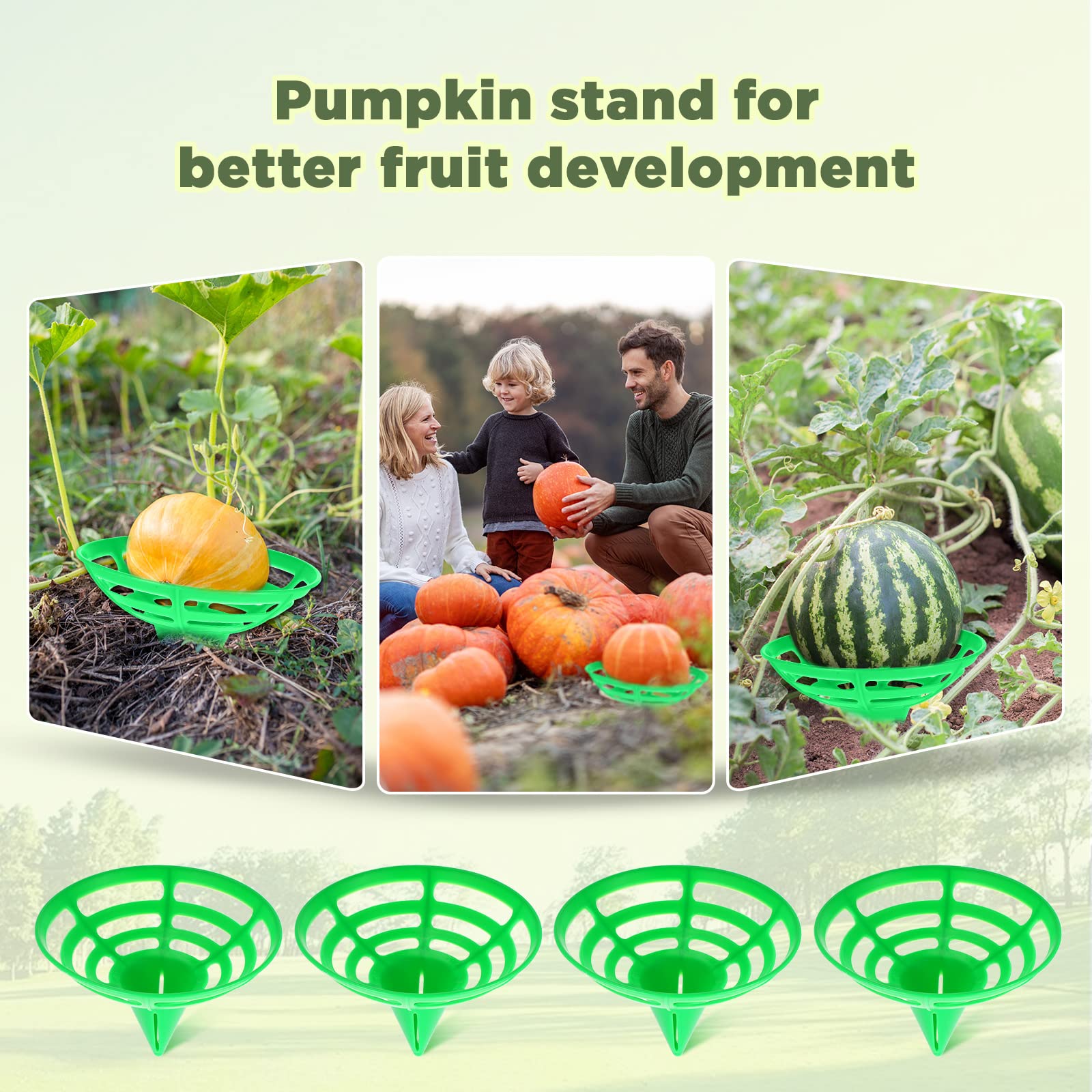 Censen 24 Packs Melon Cradle Pumpkin Support Cantaloupe Squash Watermelon Fruit Holder Set Garden Support Plant Trellis for Pumpkin Honeydew Gourds Plant Growing, Holds up to 8lbs