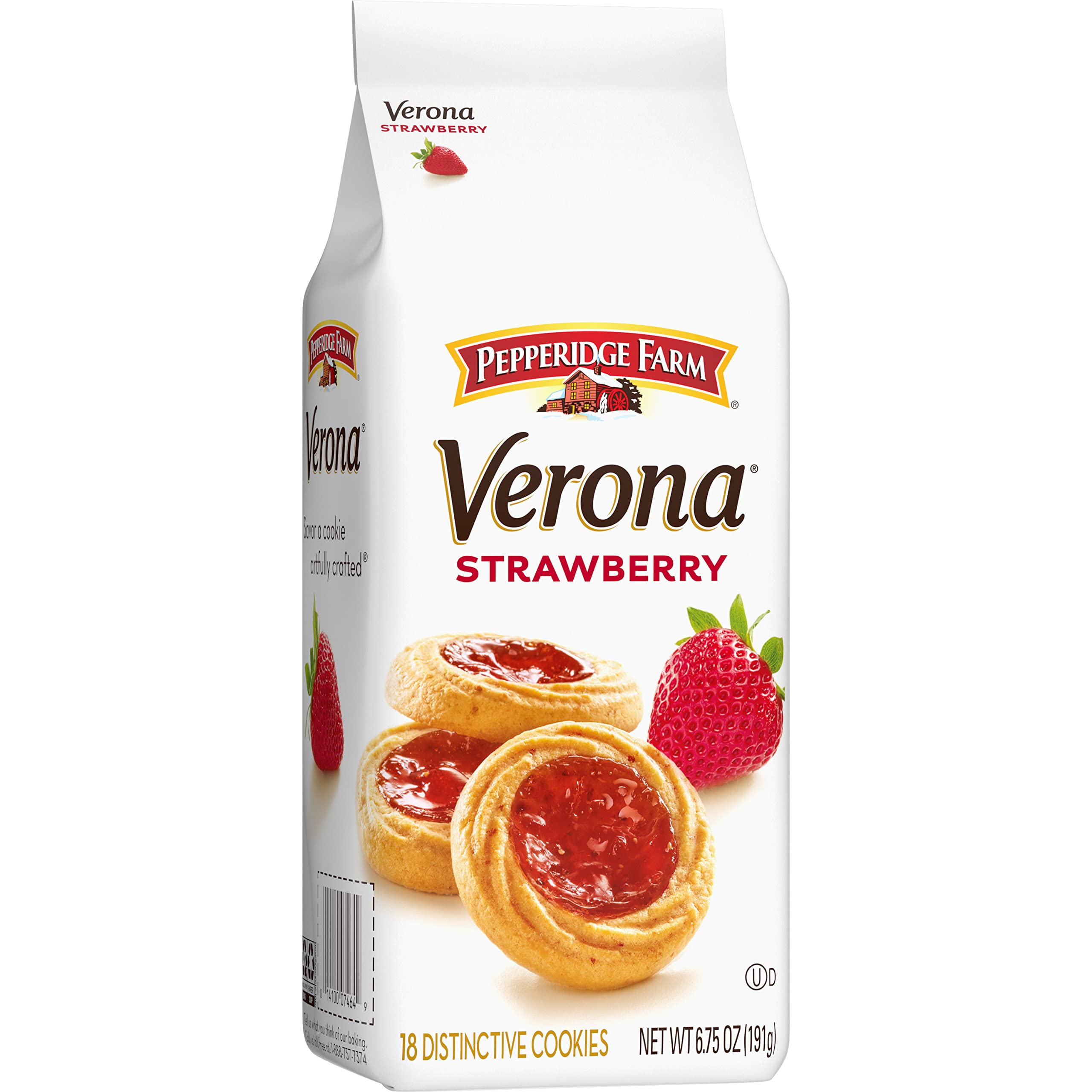 Pepperidge Farm Verona Strawberry Thumbprint Cookies, 6.75 OZ Bag (18 Cookies)