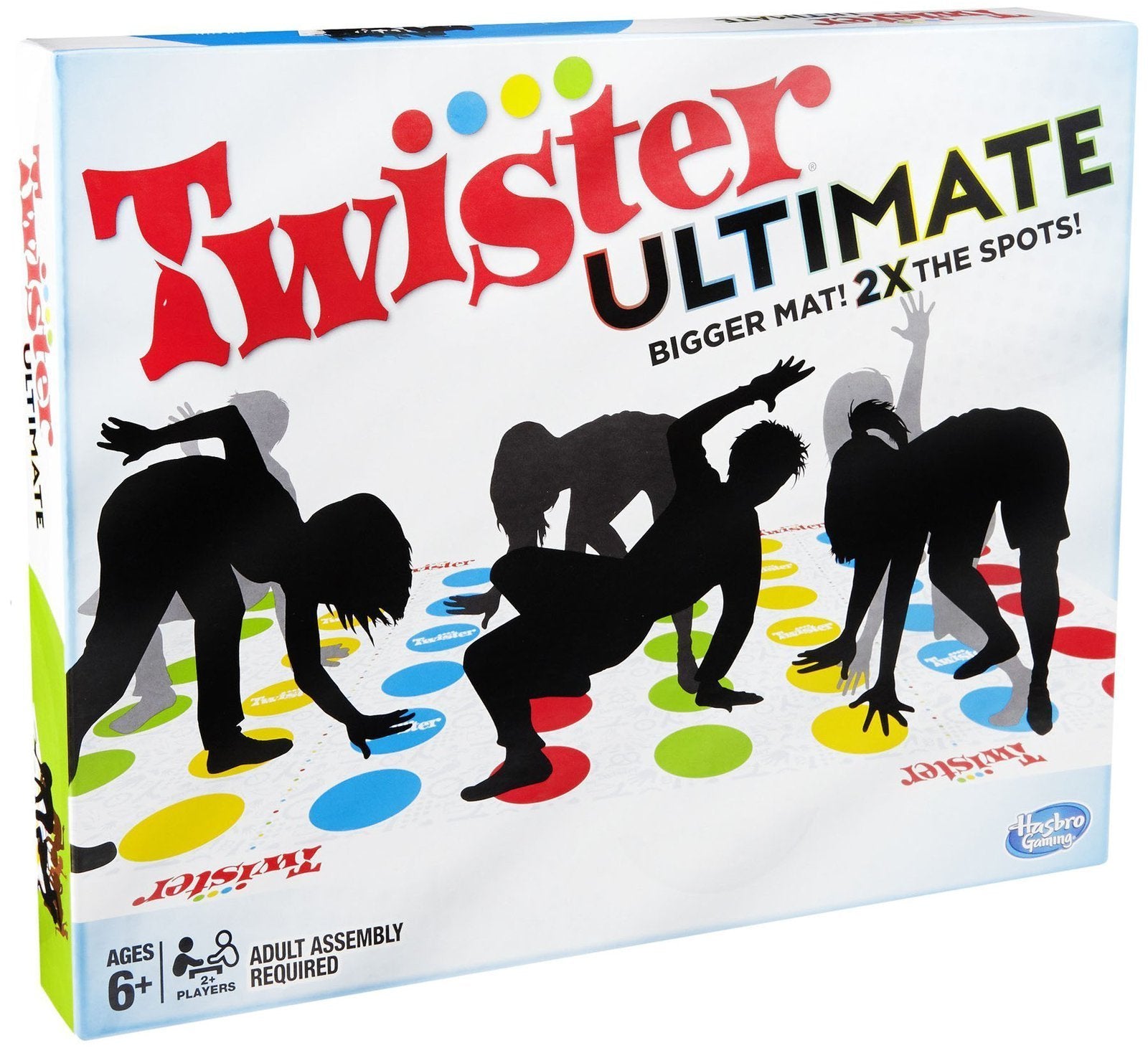 Hasbro Gaming Twister Ultimate: Bigger Mat, More Colored Spots, Family, Kids Party Game Age 6+; Compatible with Alexa (Amazon Exclusive)