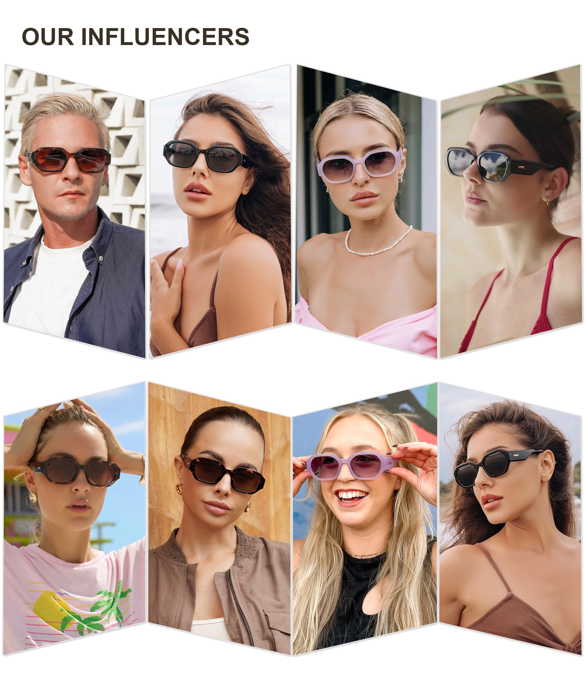 SOJOS Polarized Sunglasses For Women Retro Rectangle Womens Sun Glasses Trendy Narrow Square 90s Shades SJ2232 Black Grey Lens