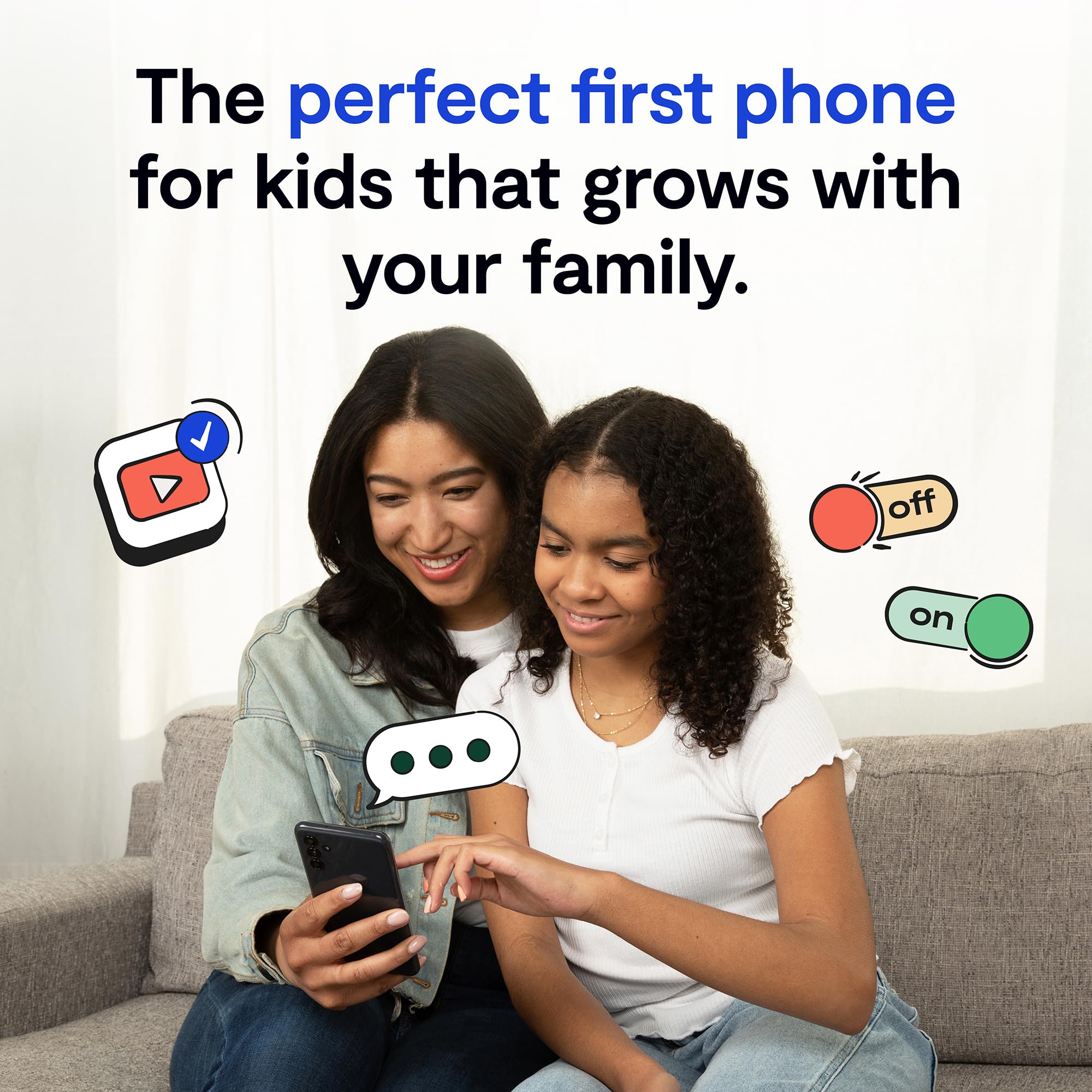 Bark Phone - Safest Phone for Kids & Teens - Monitor Texts, Social Media, and More - Tamper Proof Parental Controls - GPS Tracking - Unlimited Talk/Text - Control Phone from Parent Dashboard