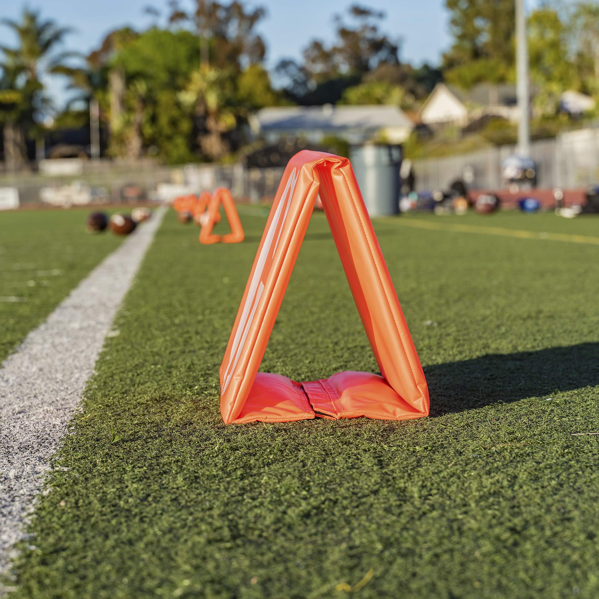 GoSports Football Field Yard Line Markers - Set of 11, High Visibility Weighted Yardage Markers with Portable Carrying Case