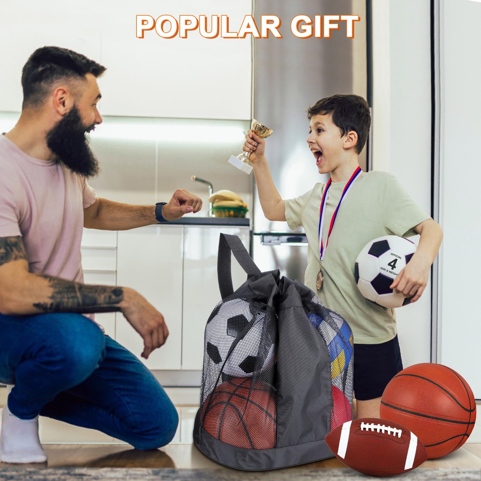Deekin 12 Pcs Assorted Sport Ball Set Official Size Basketball, Football, Volleyball, Soccer, Baseball, Playground Ball with Bag and Pump Gift for Kid Youth Adult(Classic,Youth Kids)