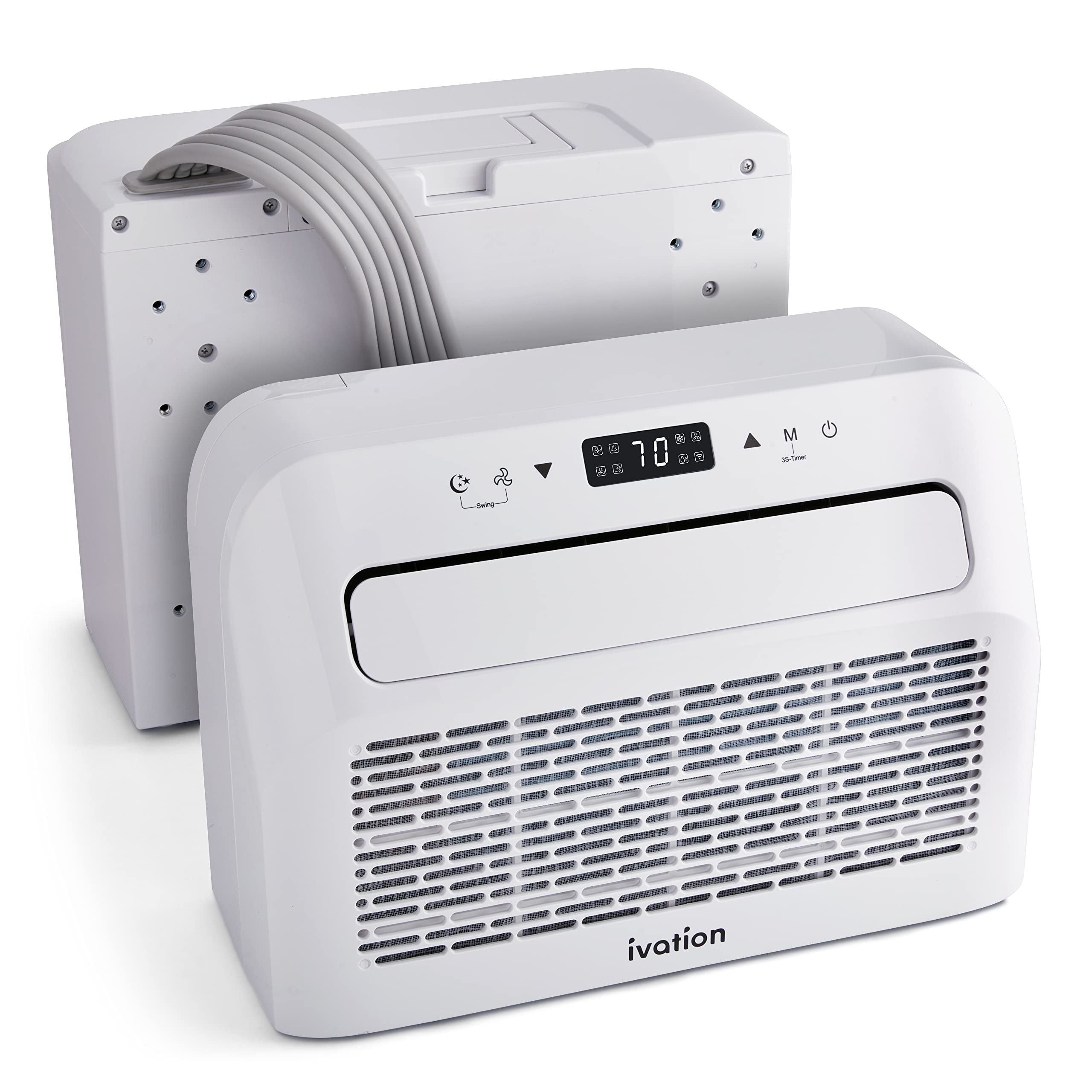 Ivation 6,500 BTU Camper Air Conditioner | Portable Over-the-Window Sill AC, Fan & Dehumidifier for RV, Caravan & Motorhome | Digital Display, Temperature Control, Timer, Sleep Mode, Whisper Quiet